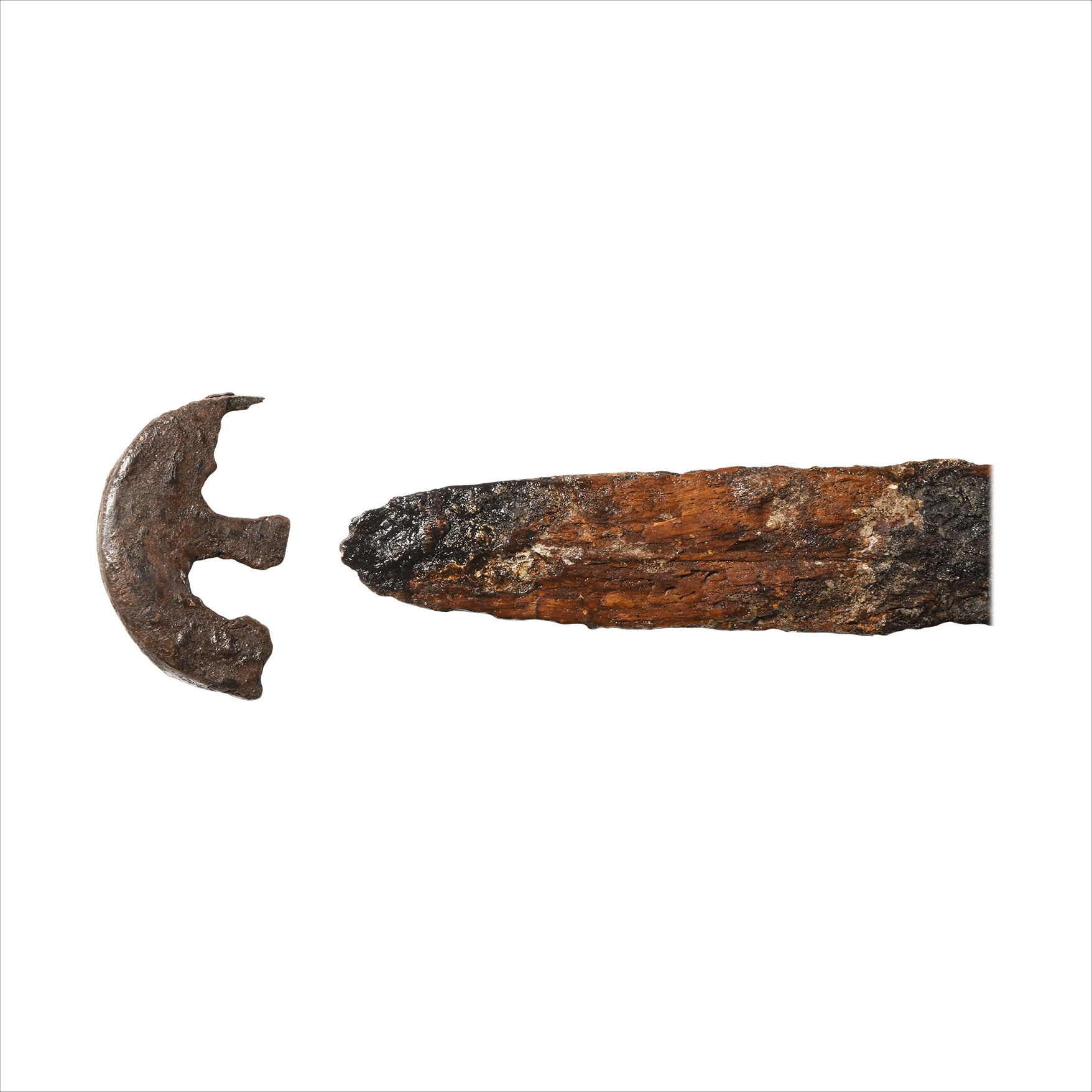 Roman Iron Spatha with Remains of Scabbard and Chape