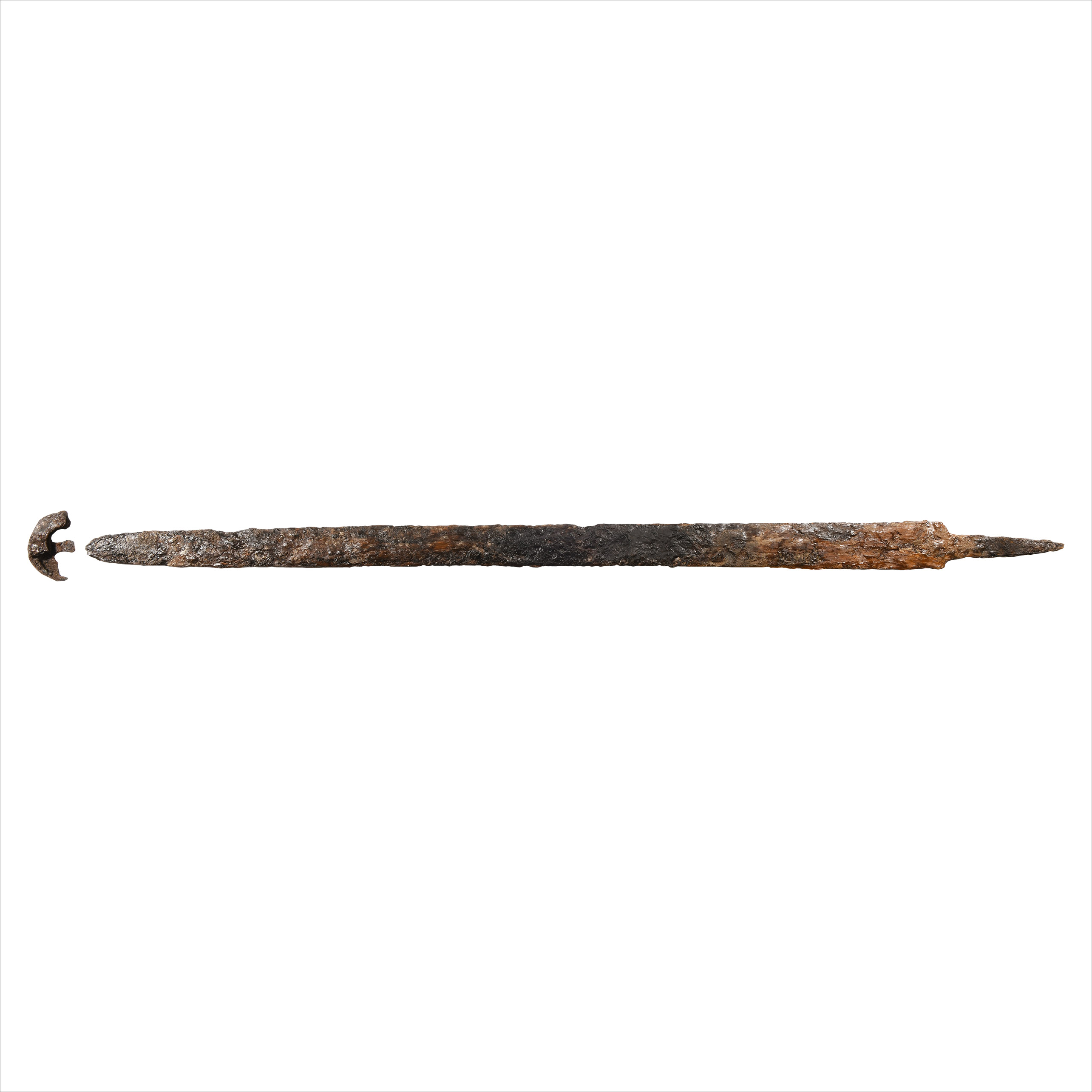 Roman Iron Spatha with Remains of Scabbard and Chape