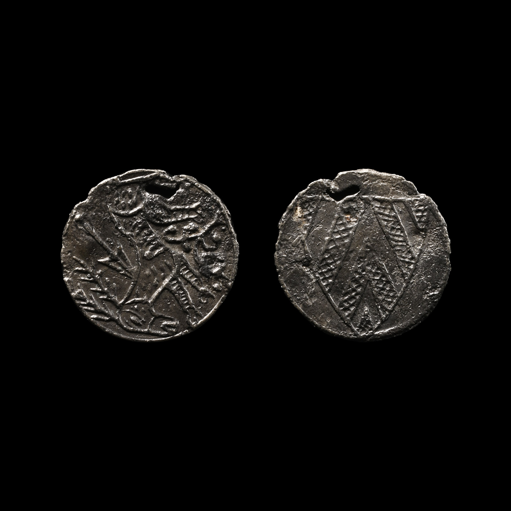 Medieval 'Thames' Bifacial Pewter Wine Tavern Token