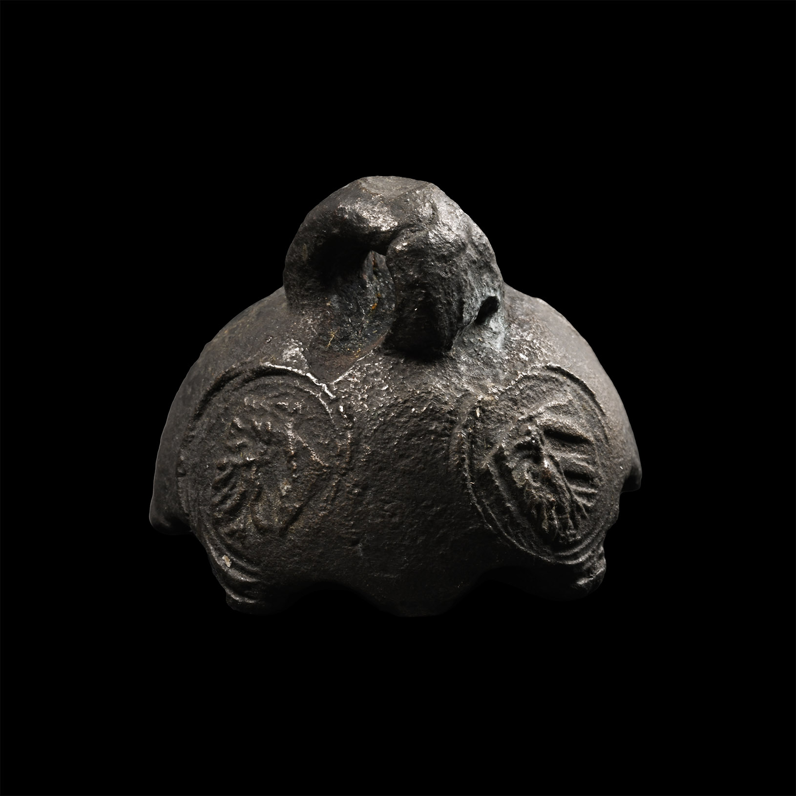 Medieval Bronze 'Tyrell' Family Trade Weight with Heraldic Shields