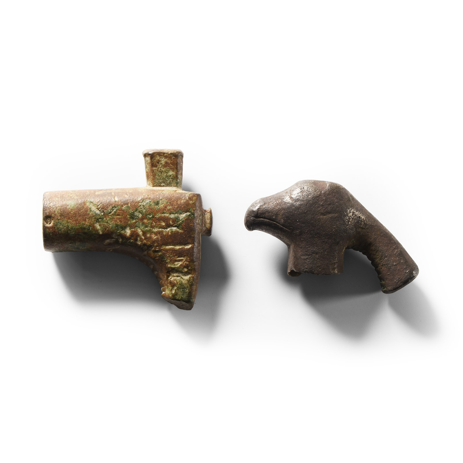 Post Medieval Bronze Riding Crop Terminal Group