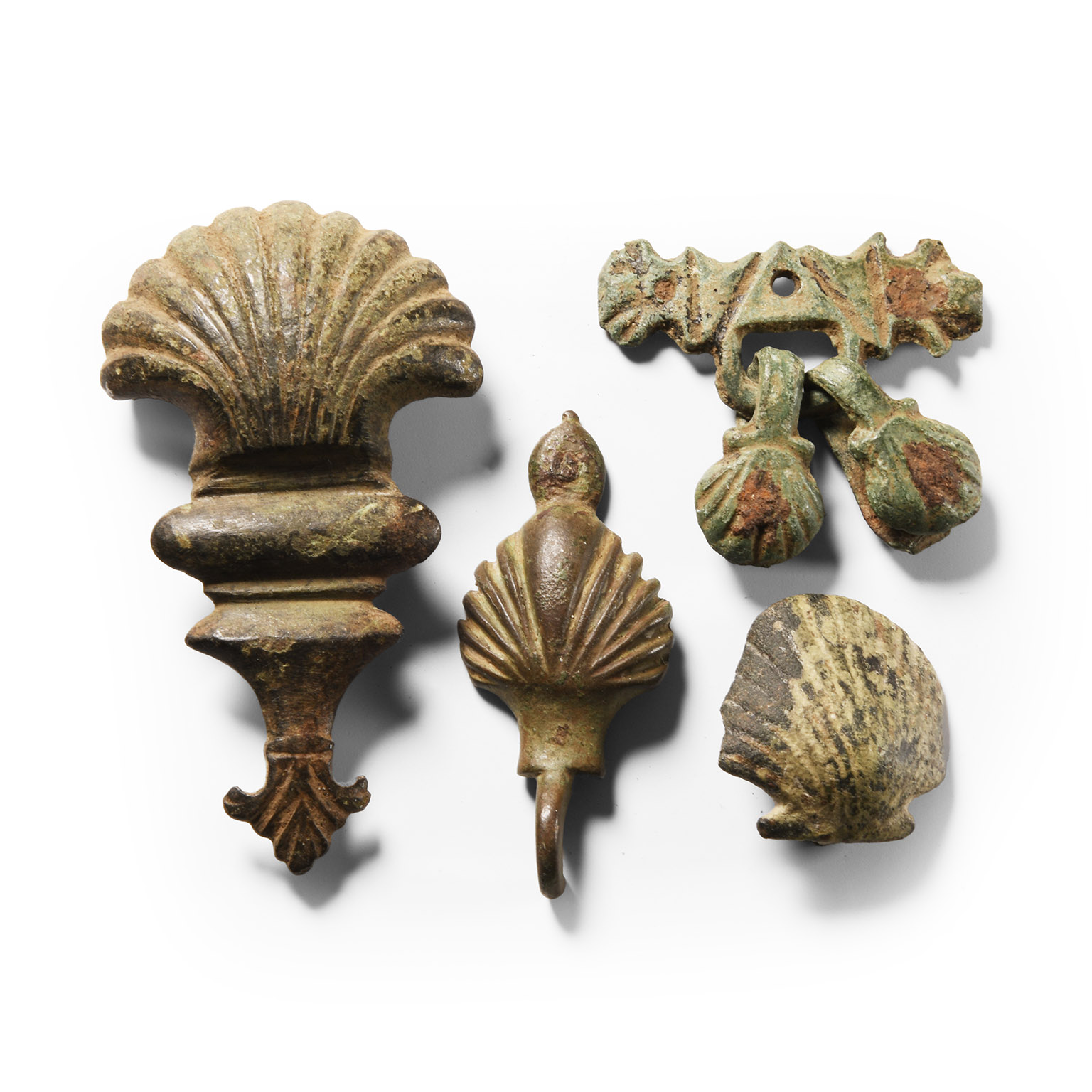 Medieval Bronze Scallop Shell Mount Collection