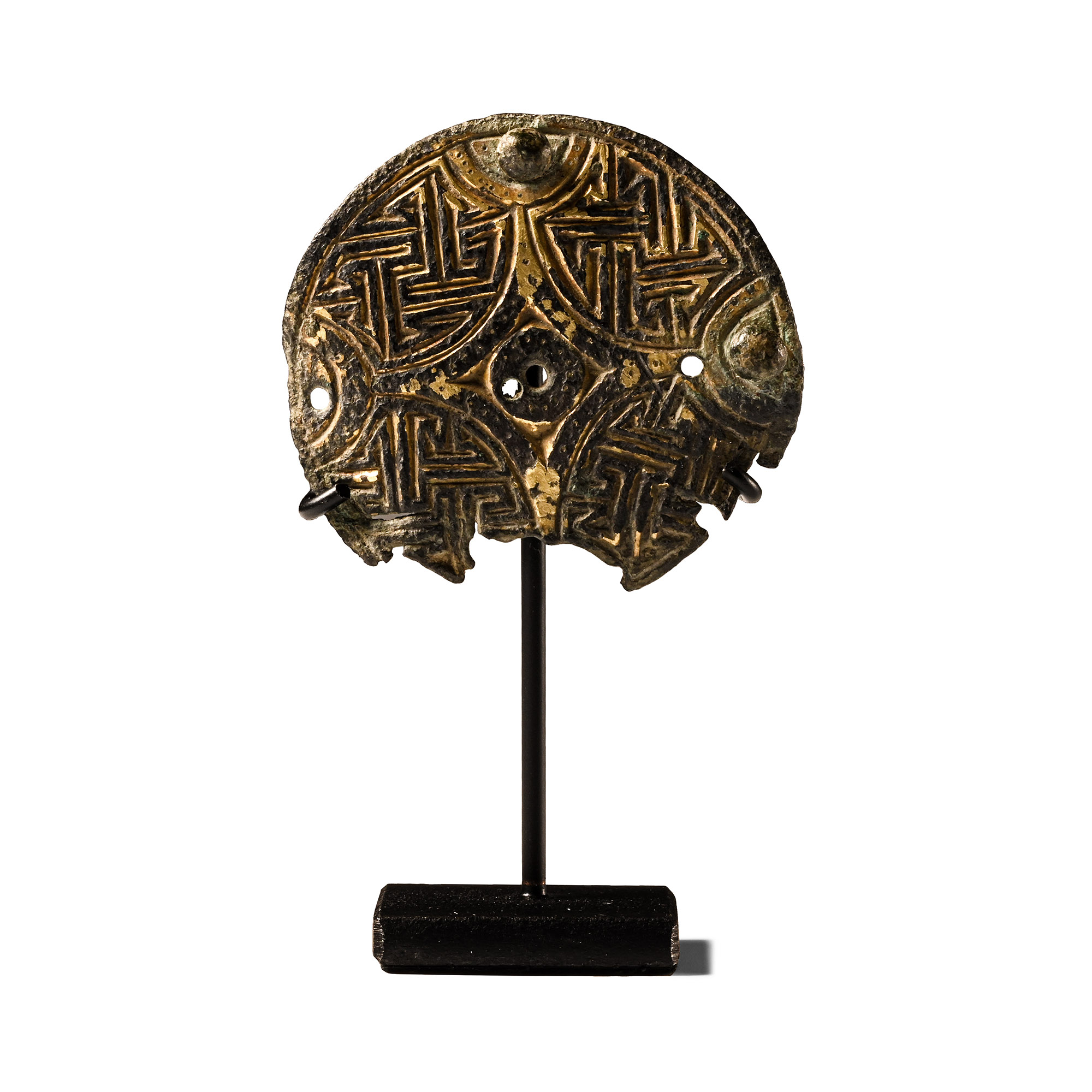Anglo-Saxon Gilt Chip-Carved Bronze Disc Brooch