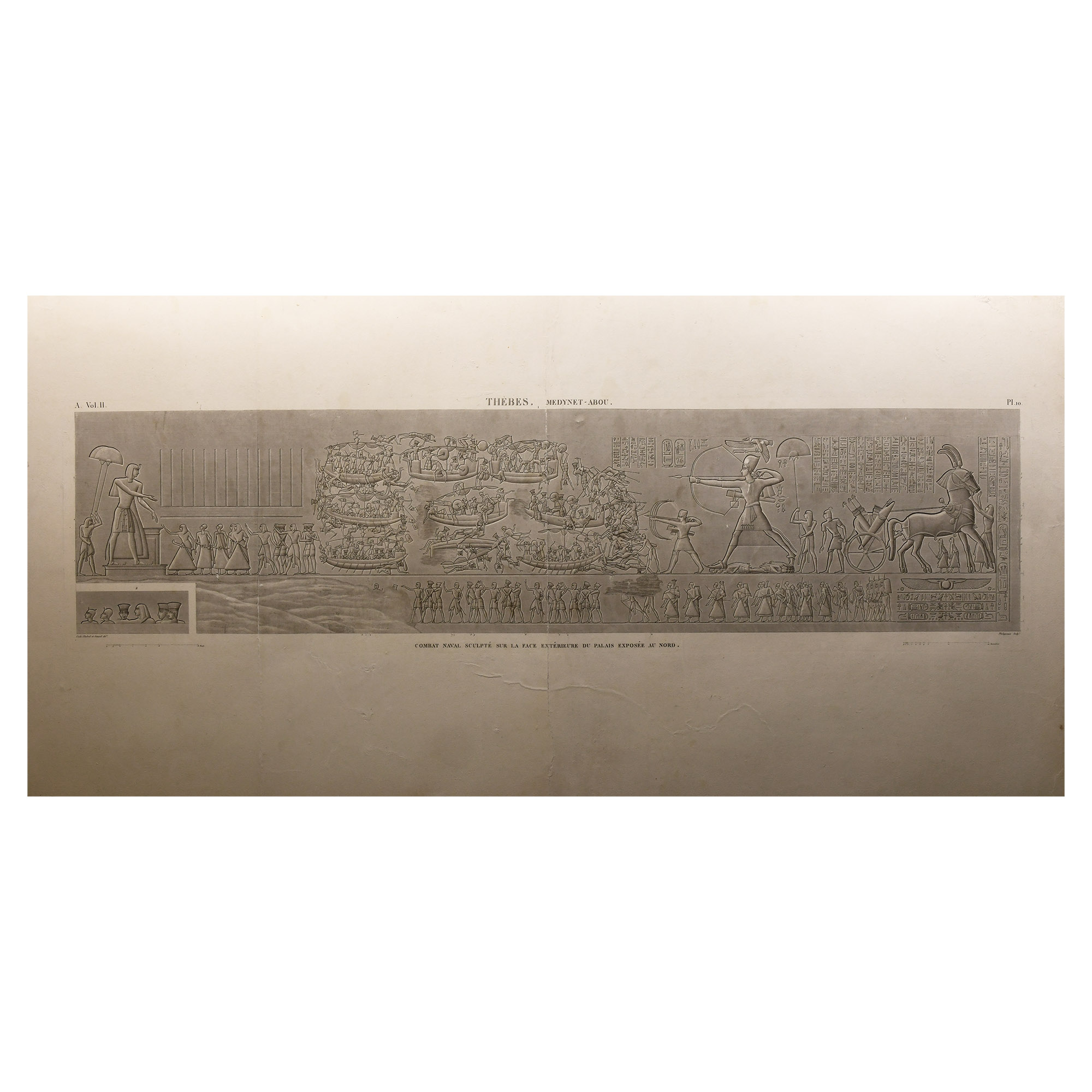 Large Egyptian Expedition Lithograph Print of Thebes