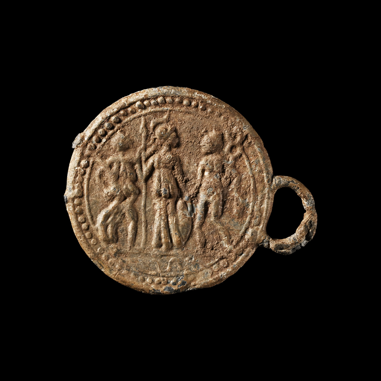 Roman Lead Plaque with Figures