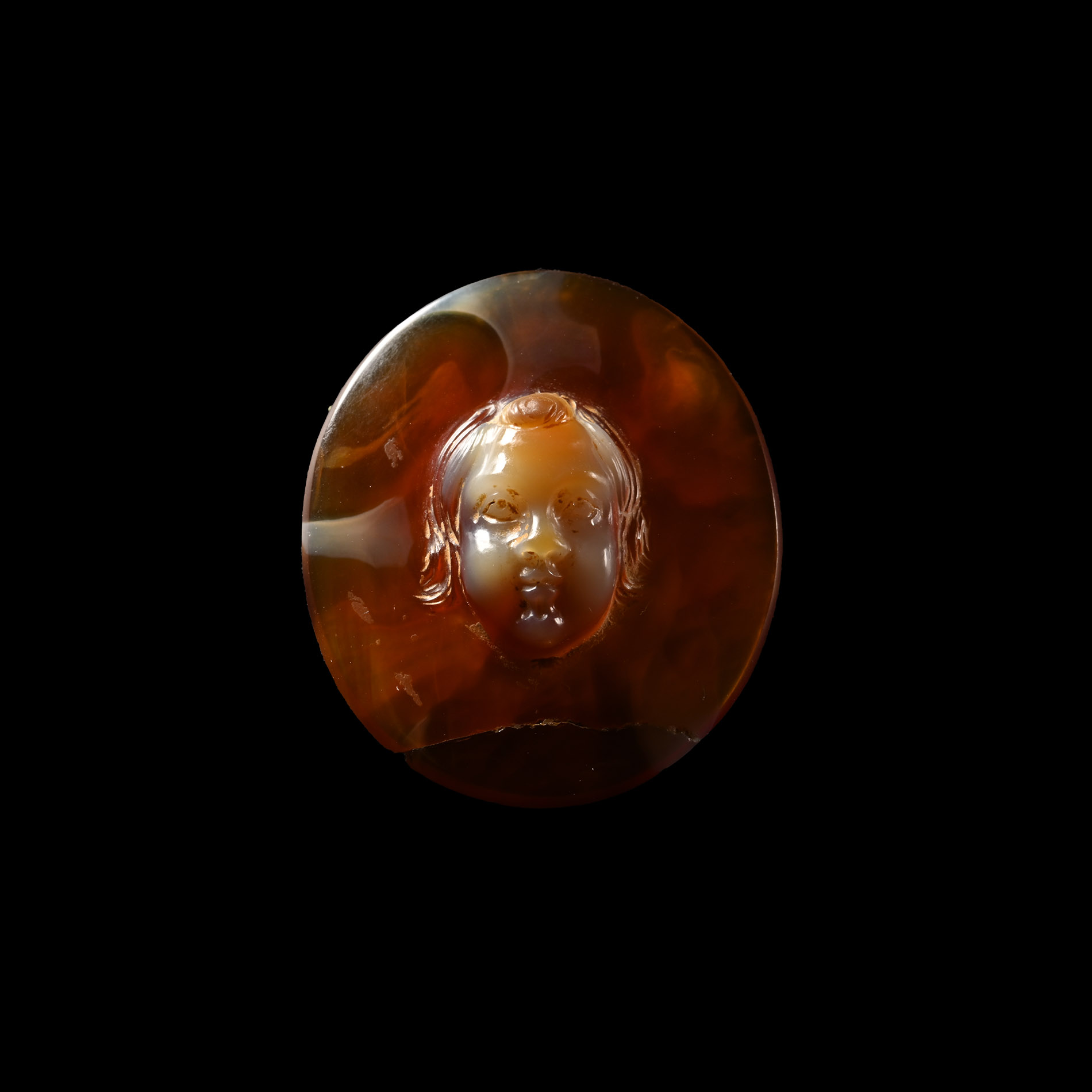 Roman Carnelian Cameo with Young Cupid