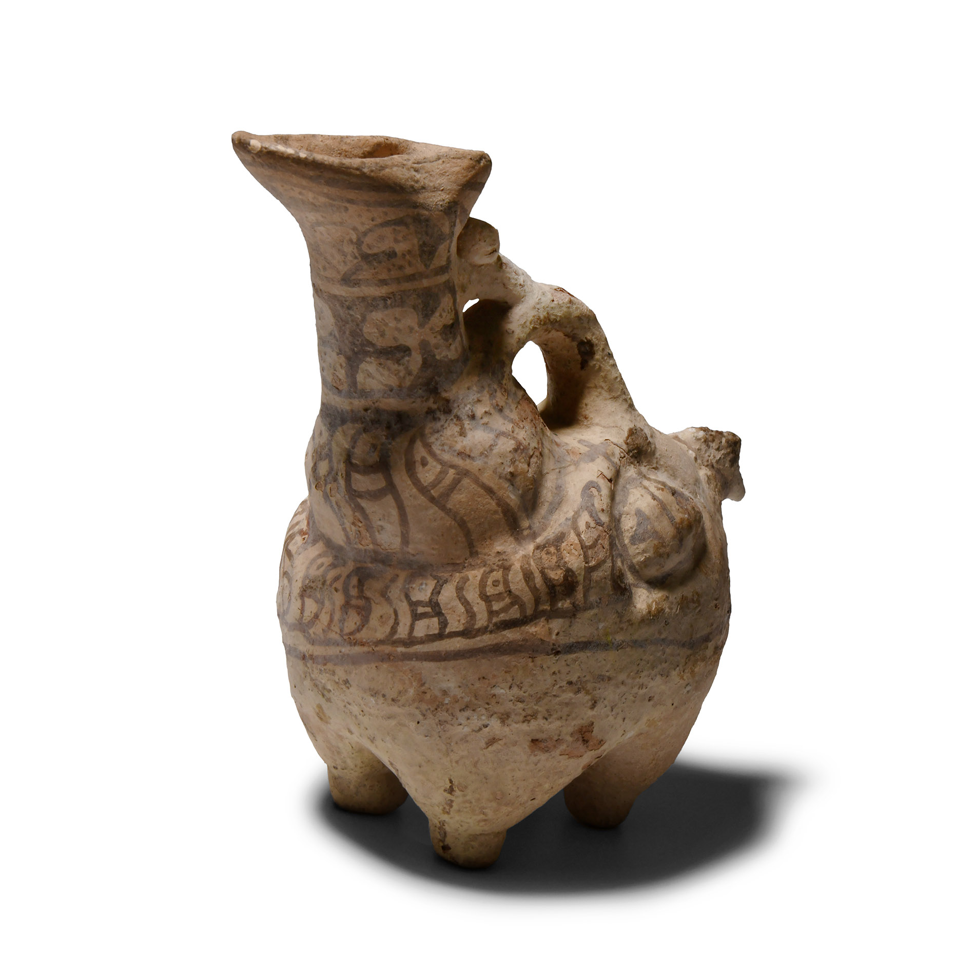 Western Asiatic Painted Ceramic Zoomorphic Jug