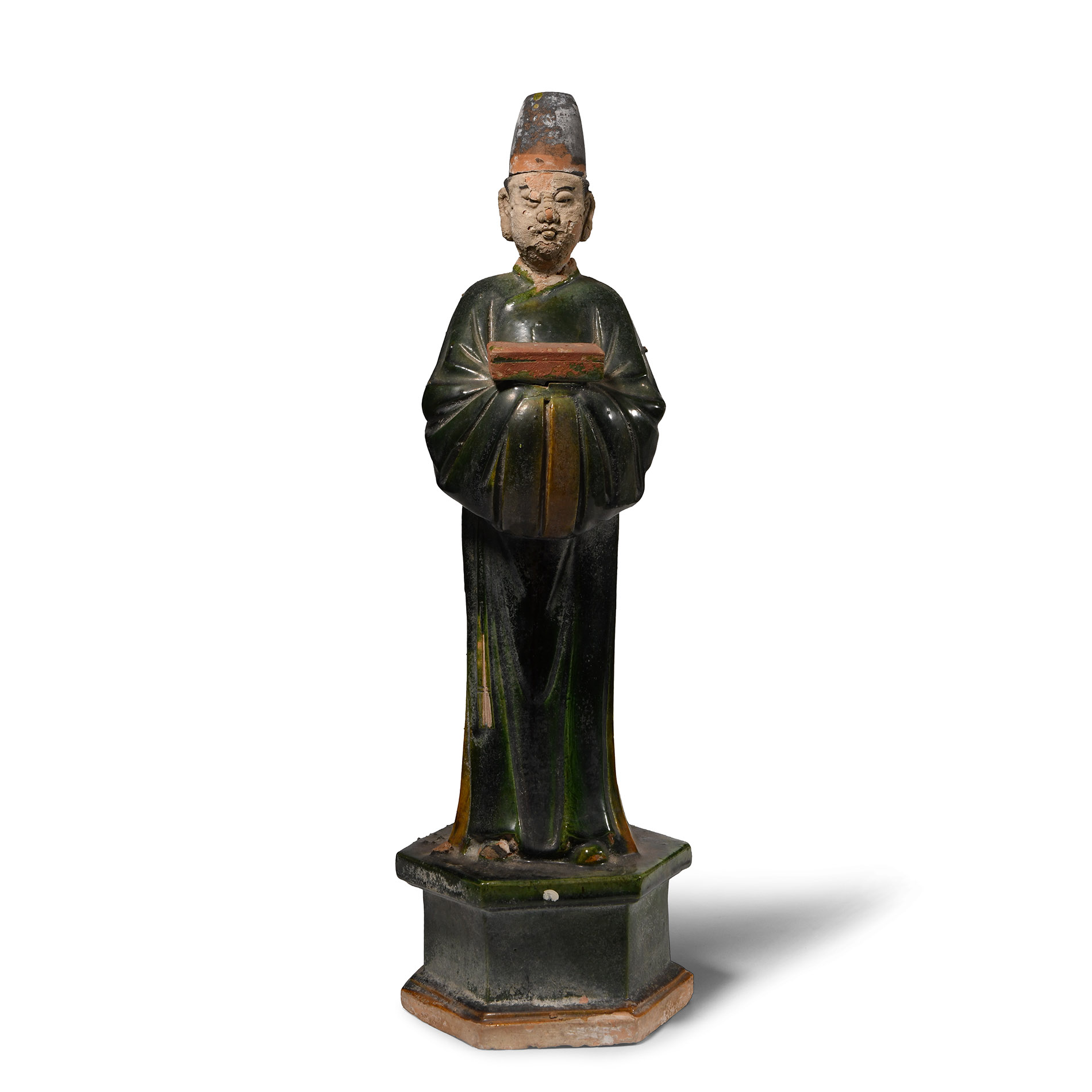 Large Chinese Ming Green-Glazed Figure