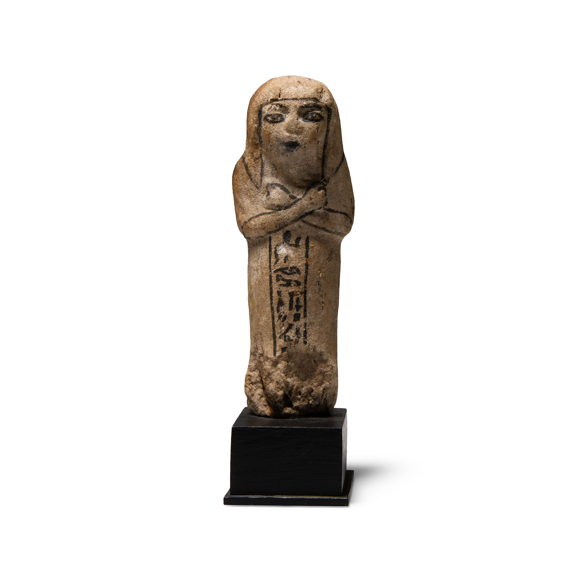Egyptian Faience Shabti with Hieroglyphic Inscription