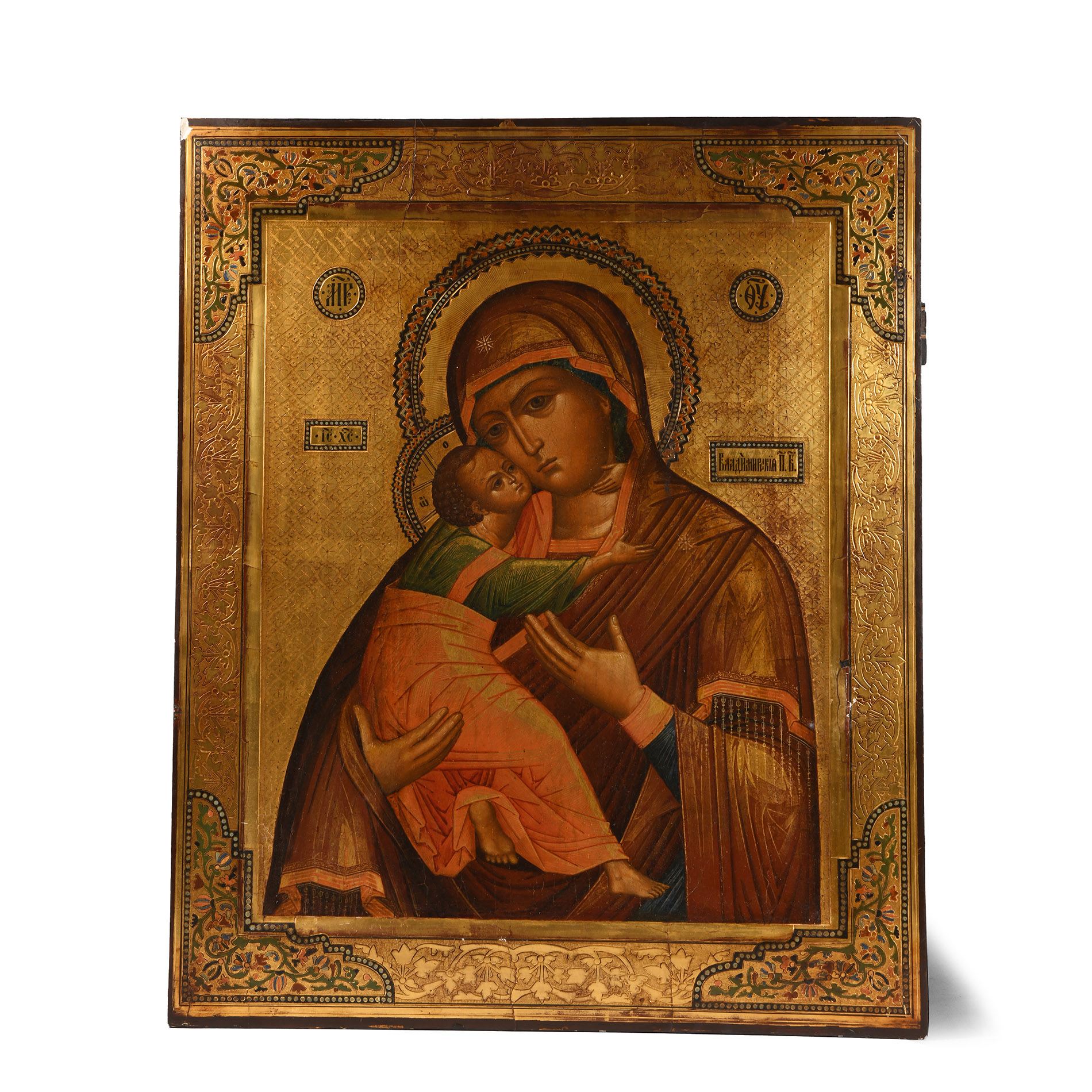 Large Russian Virgin of Vladimir Icon