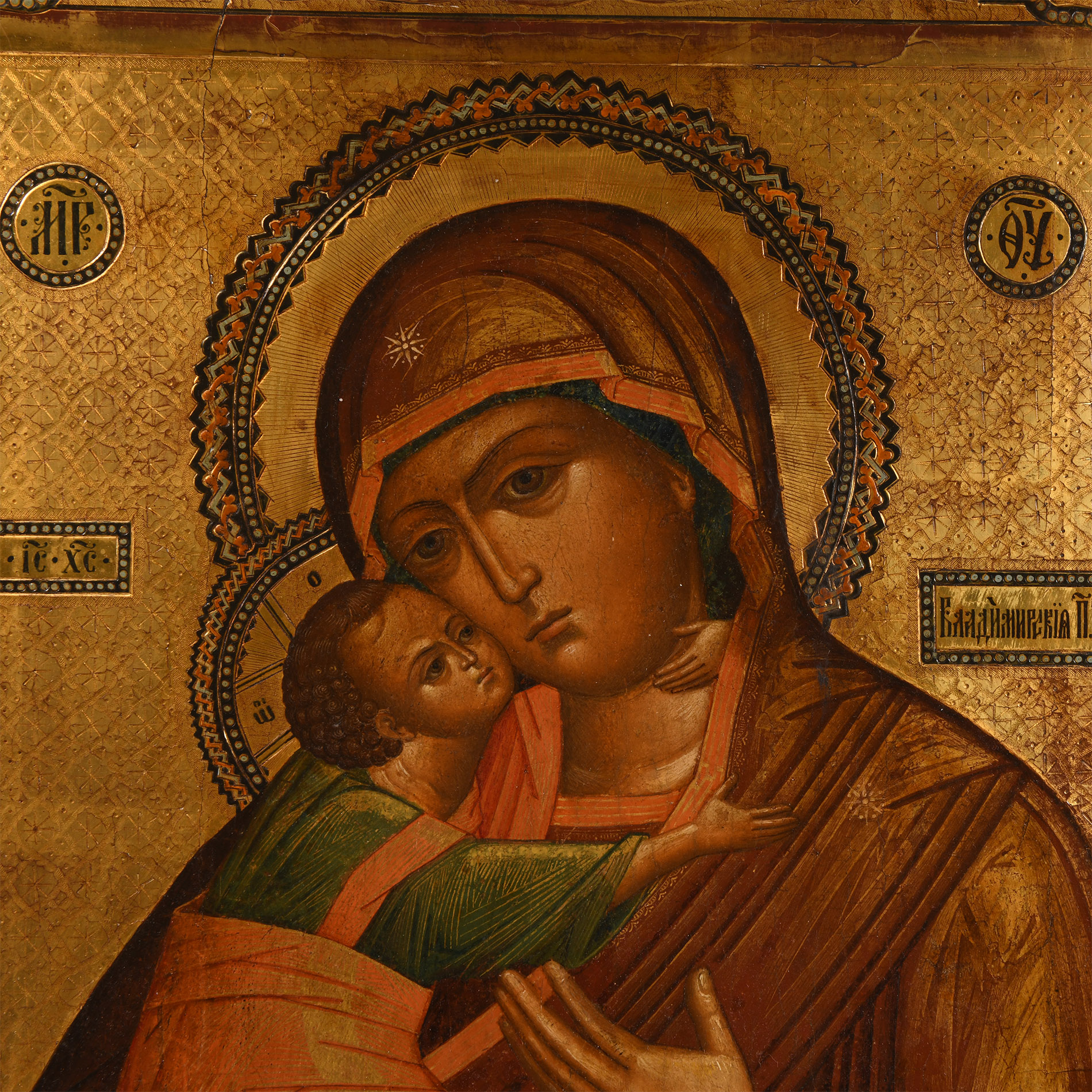 Large Russian Virgin of Vladimir Icon
