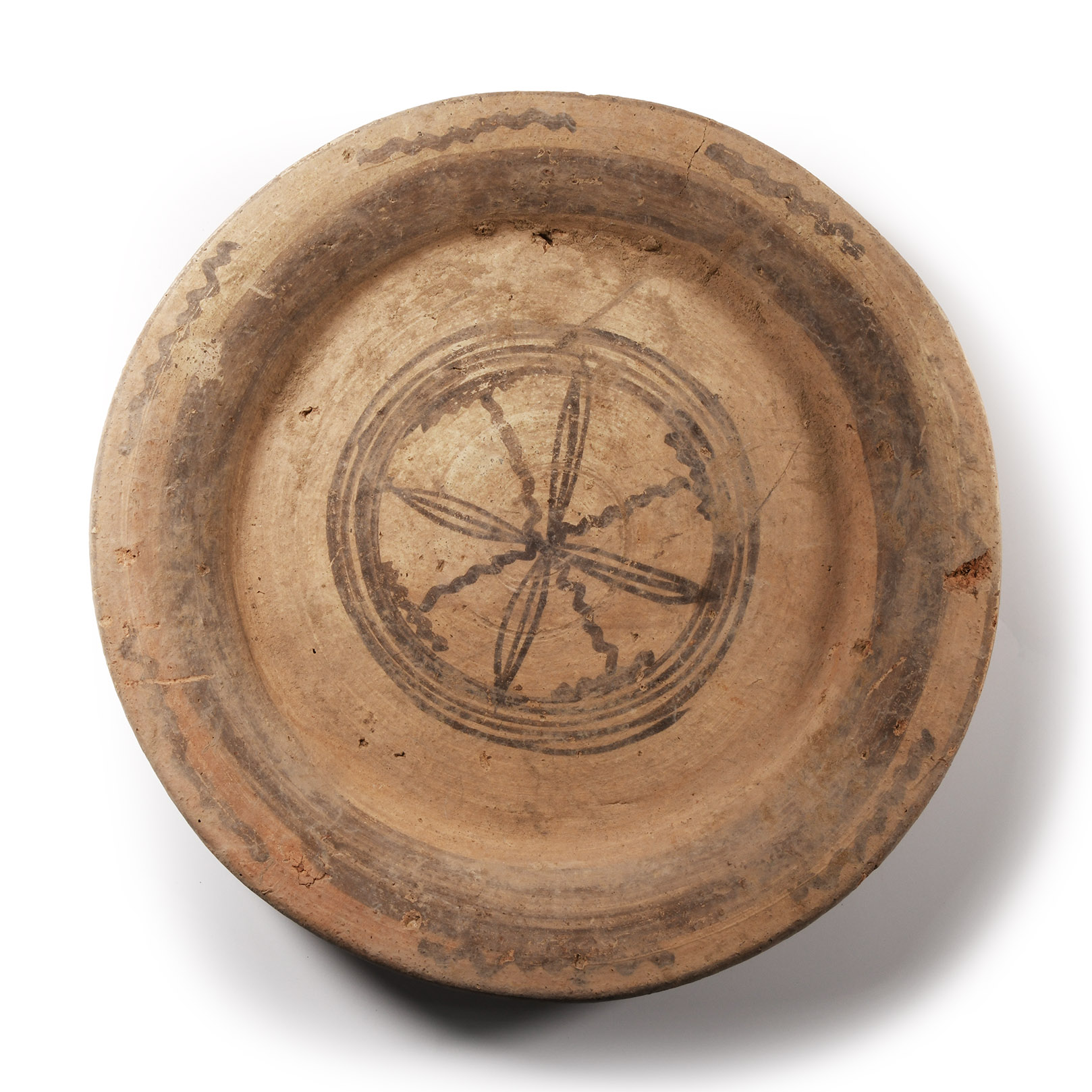 Eastern Mediterranean Terracotta Plate with Star