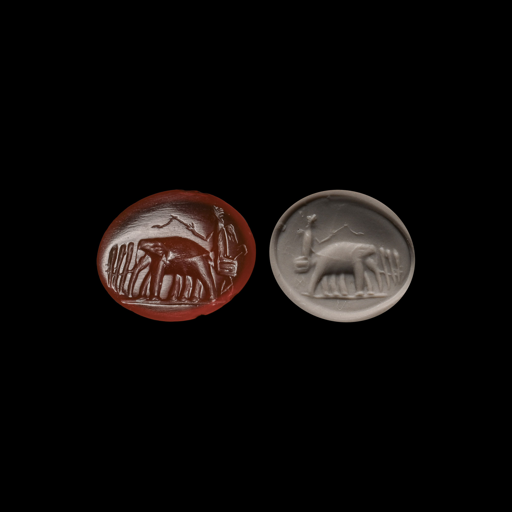 Roman Carnelian Elephant Chariot Gemstone