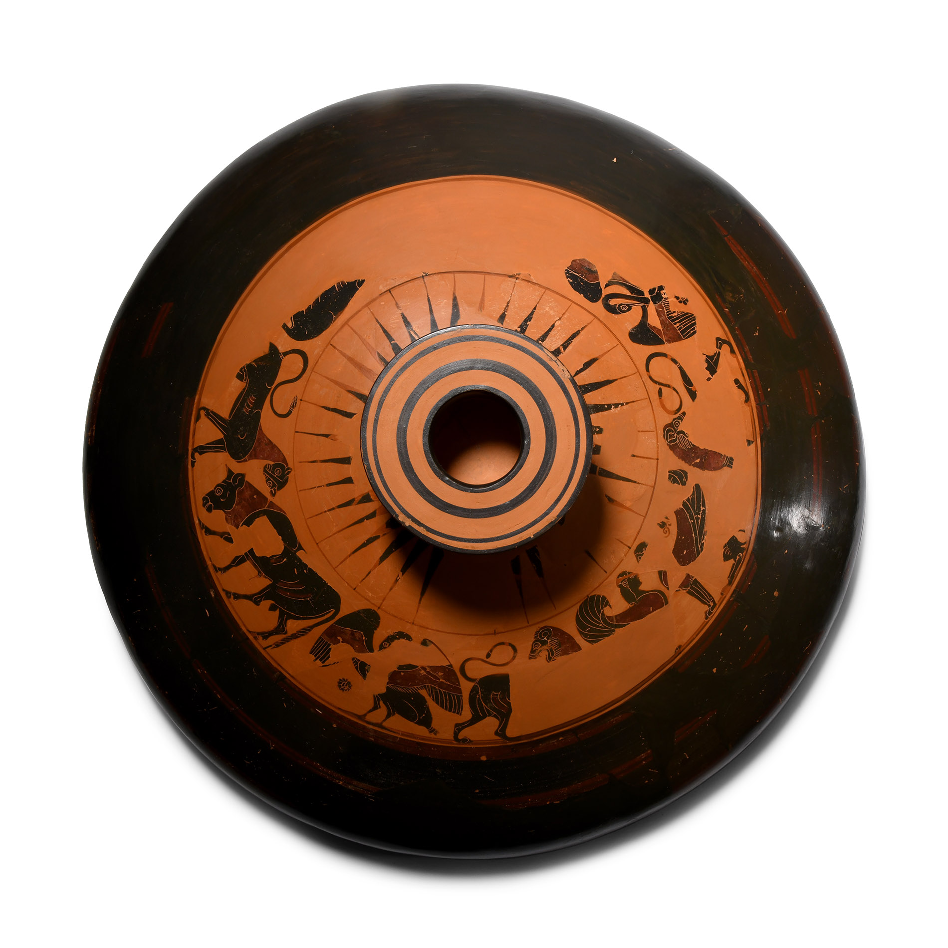 Huge Corinthian Black-Figure Lekanis Lid
