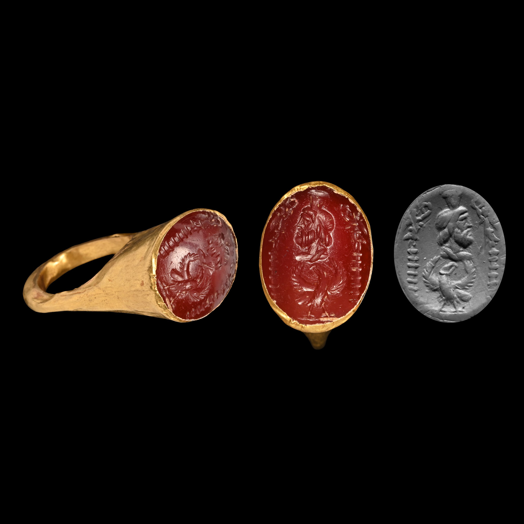 Roman Gold Ring with Serapis Gemstone
