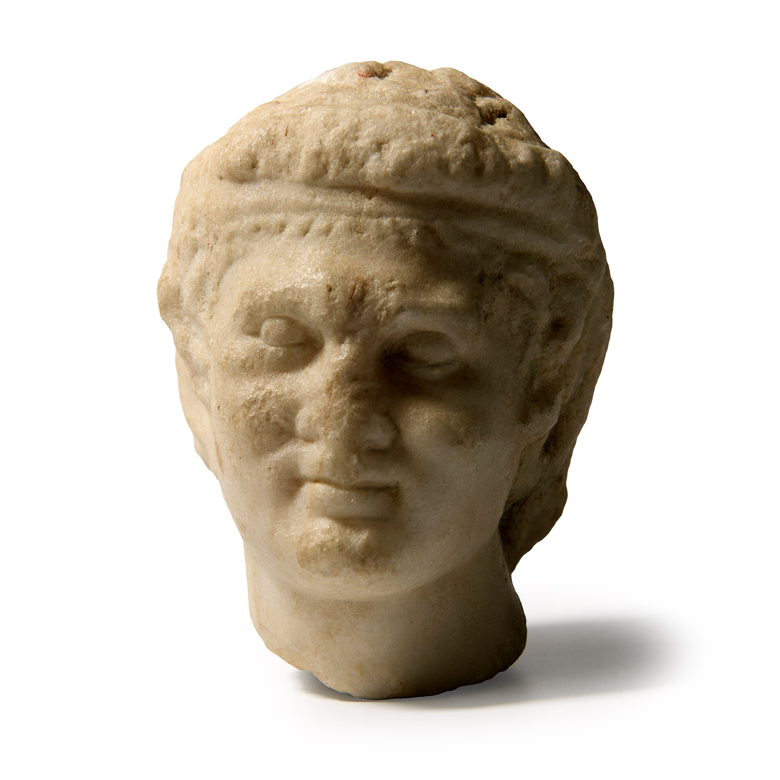 Roman Marble Head of a Satyr
