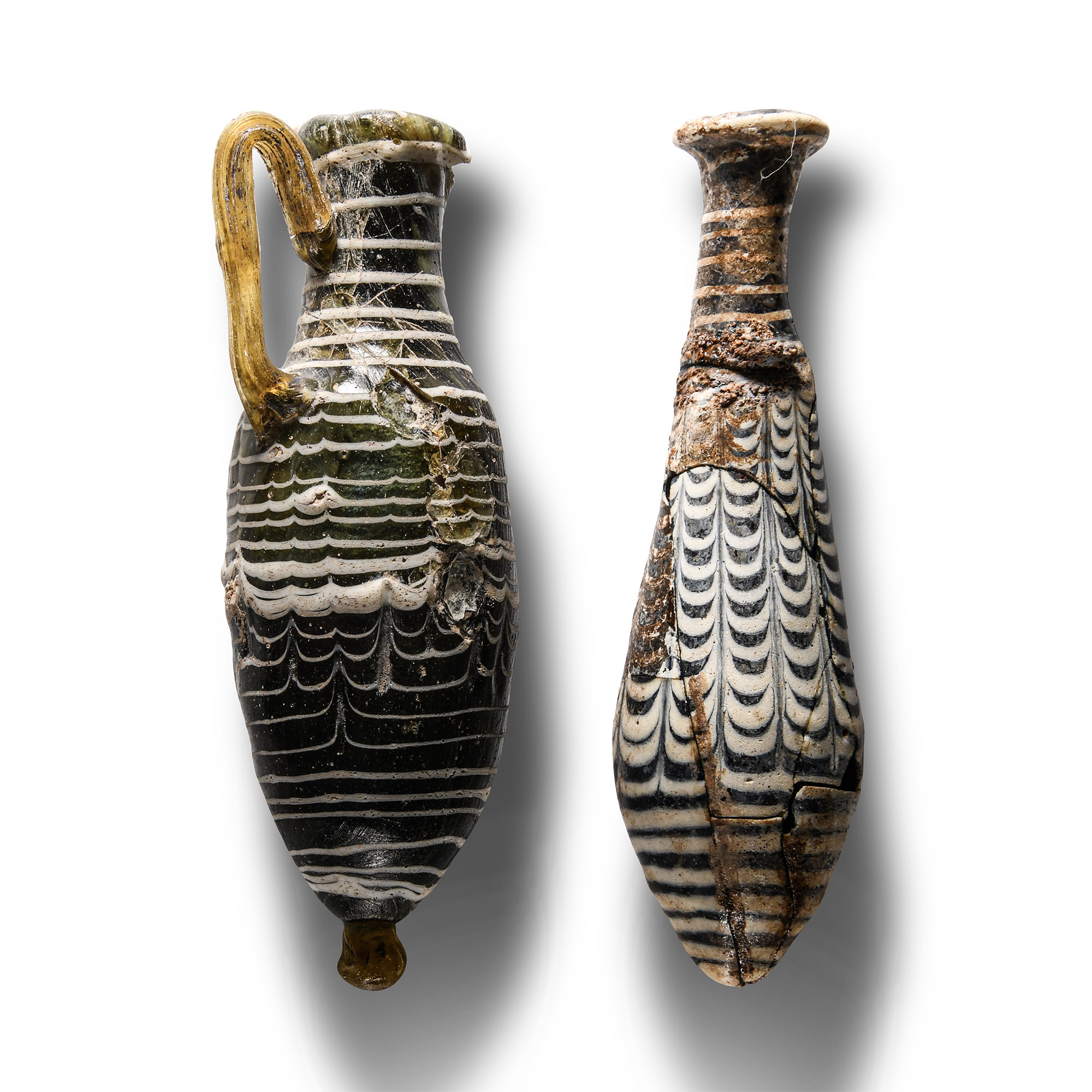 Greek Festooned Glass Vessel Group