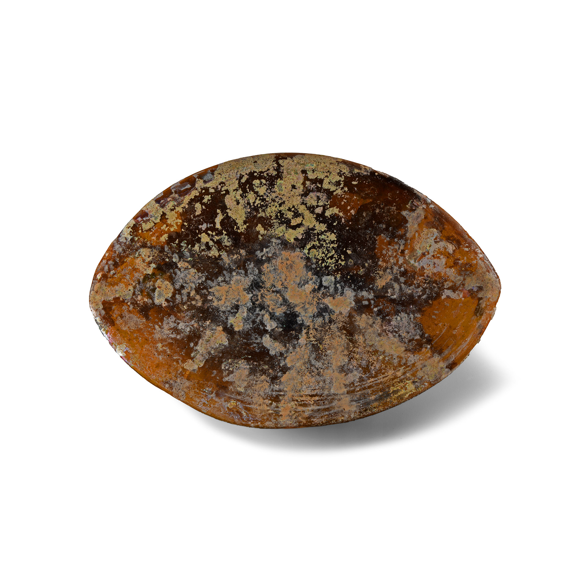 Roman Amber Glass Eye-Shaped Dish
