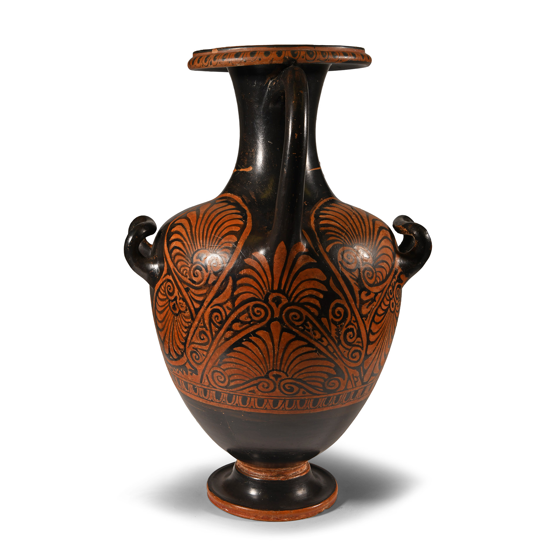 Greek Red-Figure Hydria with Combat Scene Between Amazons and Greek or Trojan Heroes
