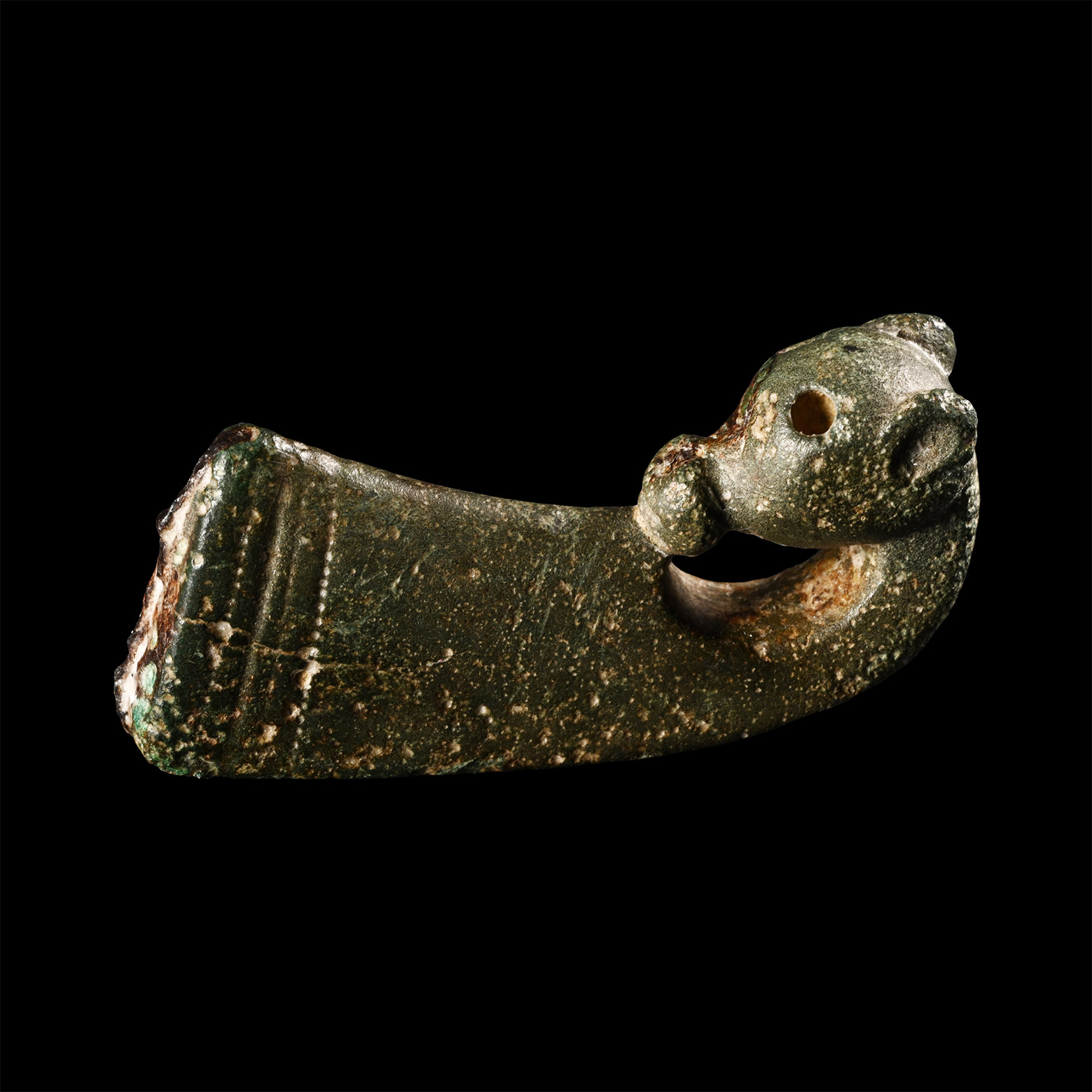 Romano-British 'Essex' Bronze Dragon Knife Handle