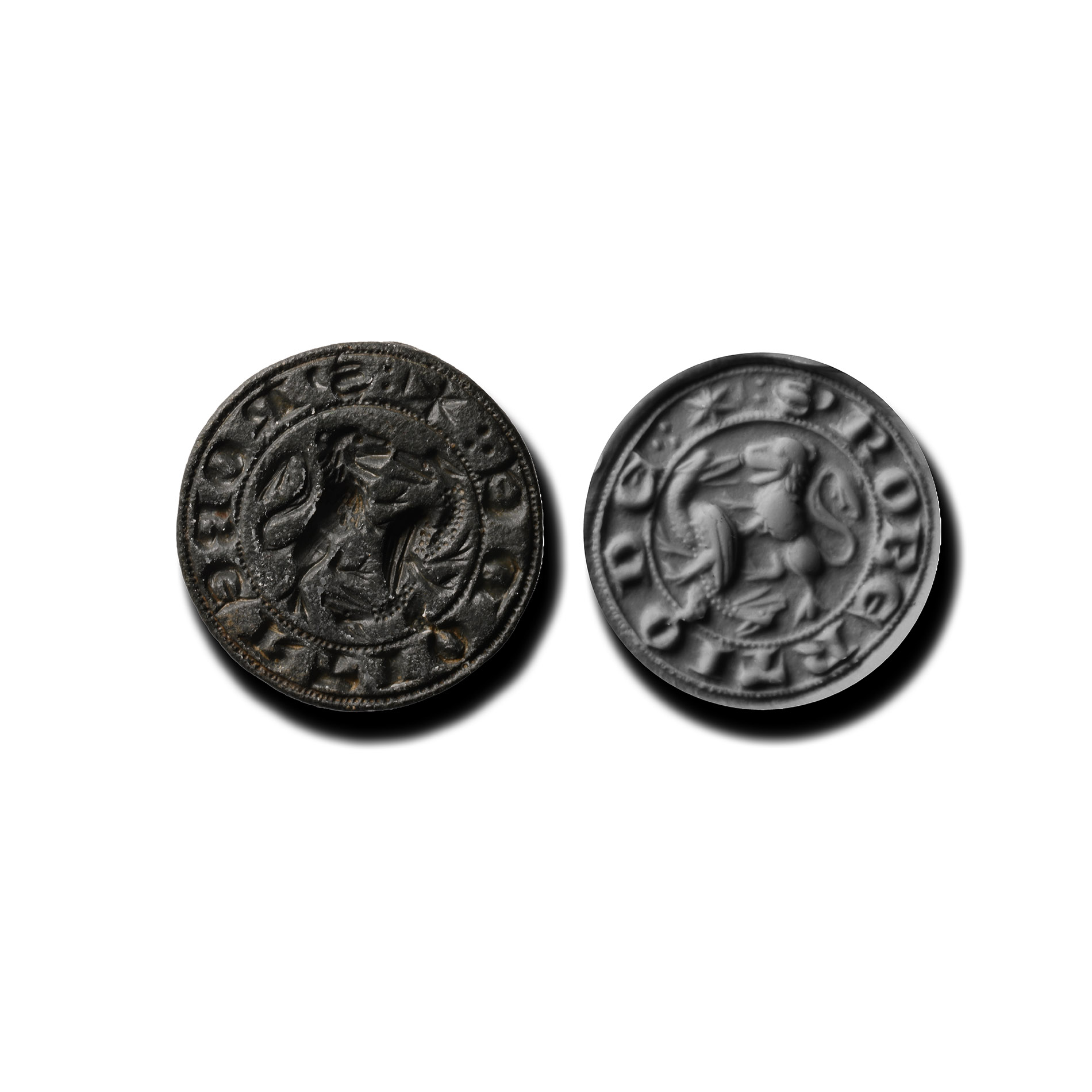 Medieval Bronze Round Seal Matrix for Robert Ode