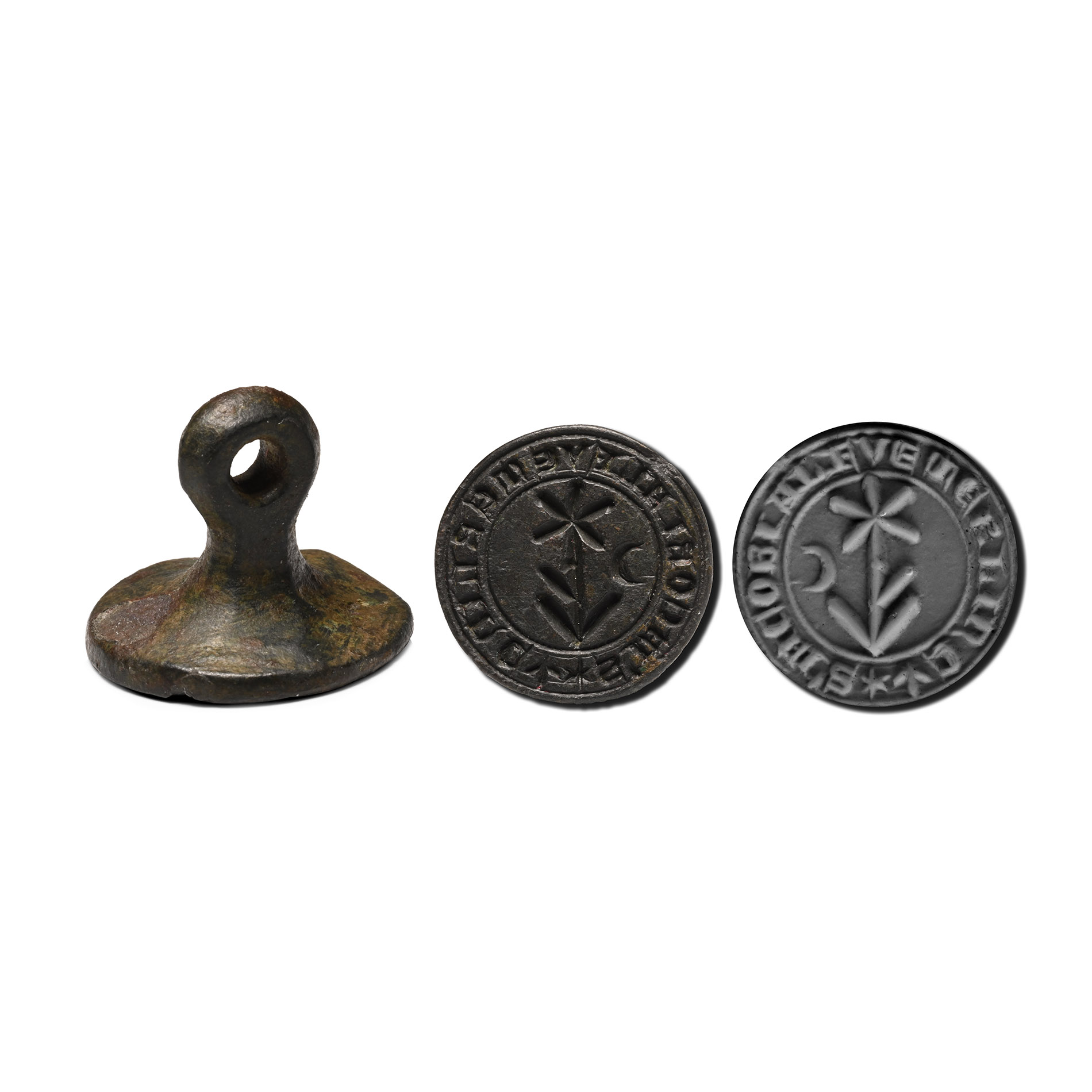 Medieval Bronze Round Seal Matrix for Jacob