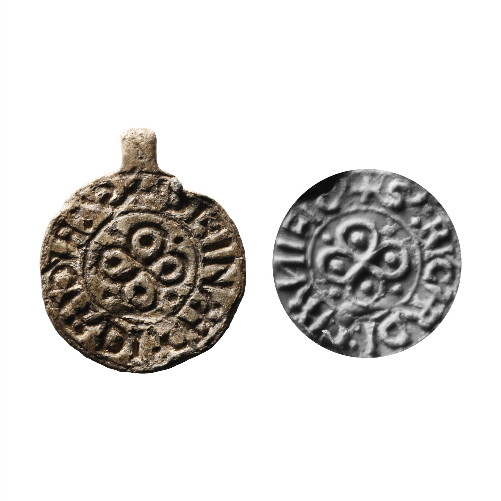 Large Medieval Round Lead Seal Matrix of Richard