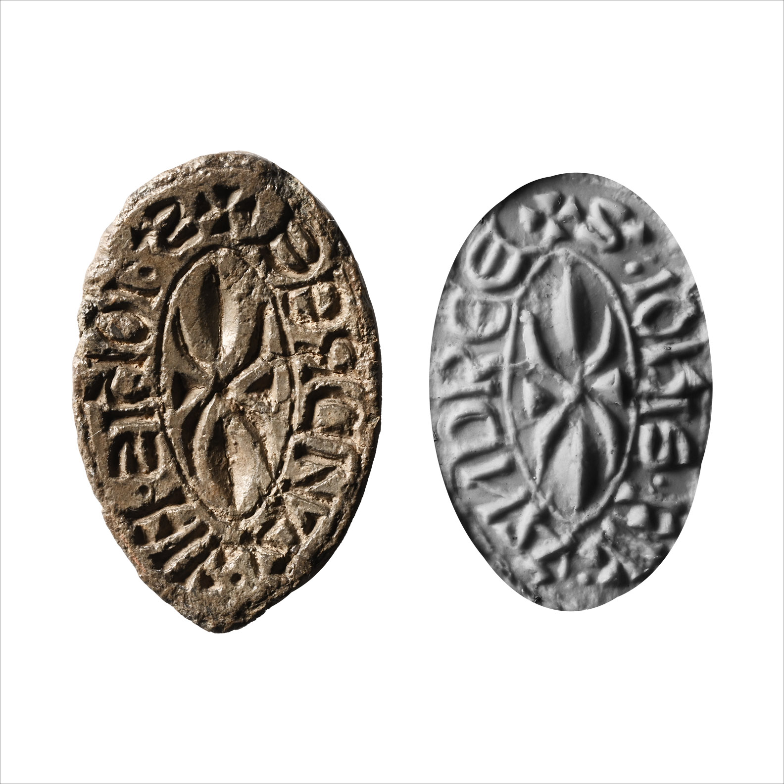 Large Medieval Lead Vesica-Shaped Seal Matrix for John son of Andrew