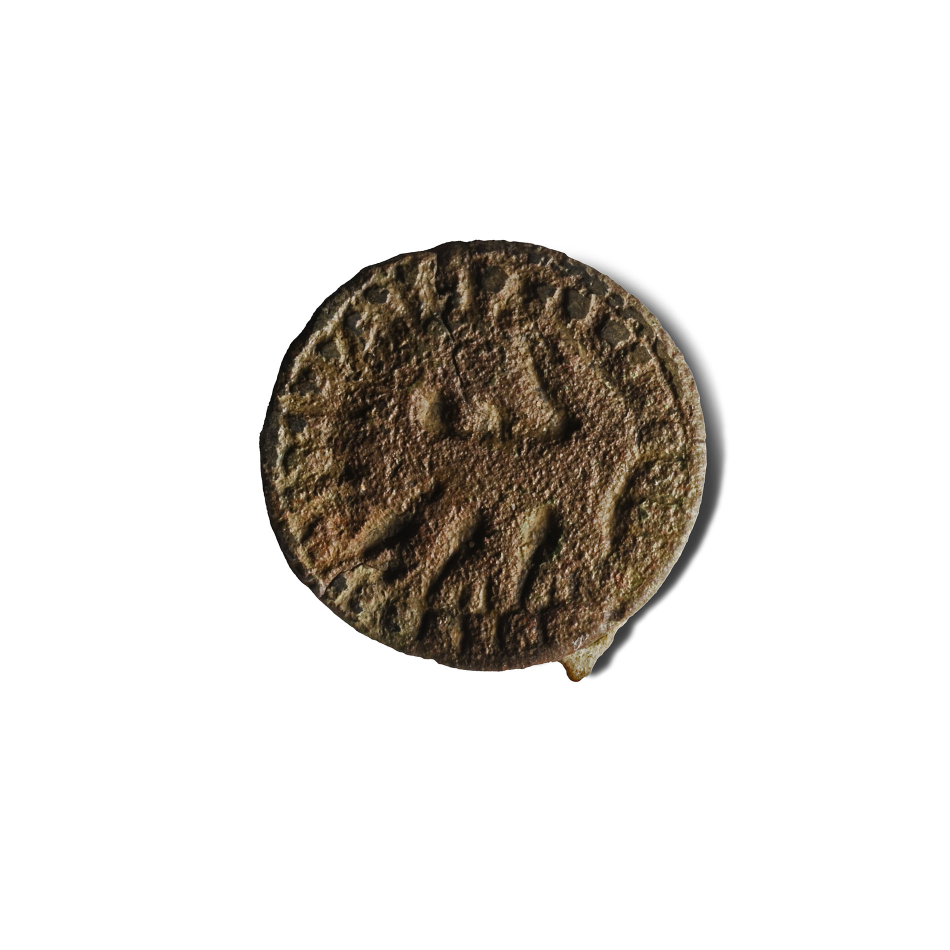 Anglo-Saxon Bronze Regardant Beast Disc Brooch