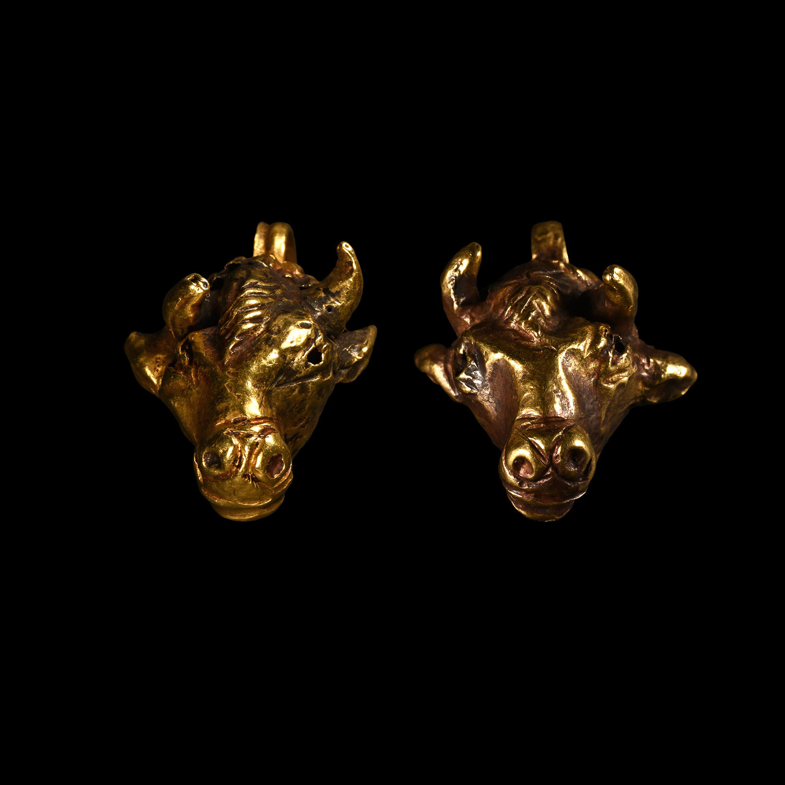 Western Asiatic Gold Bull-Headed Pendants