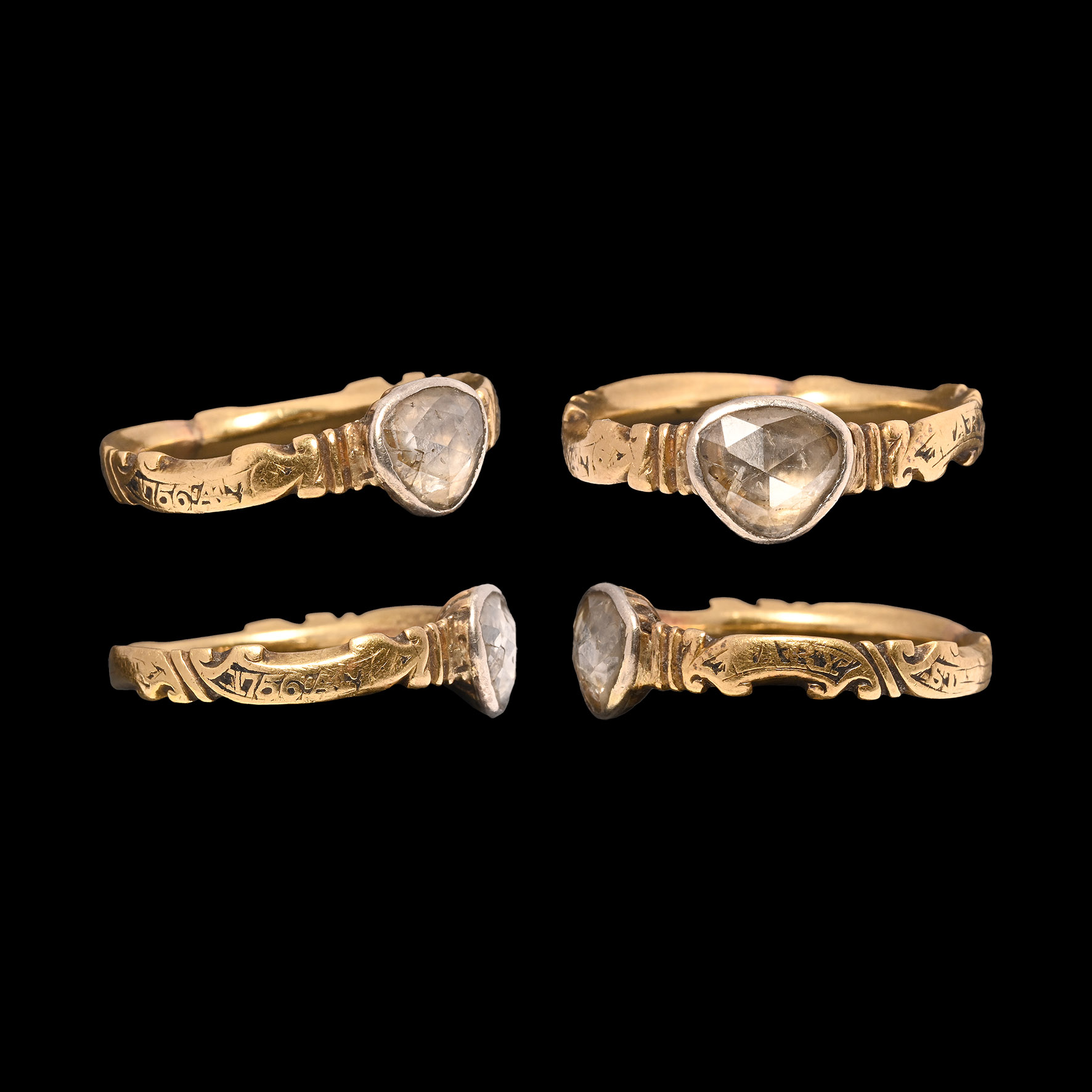 Georgian Gold Ring with Diamond