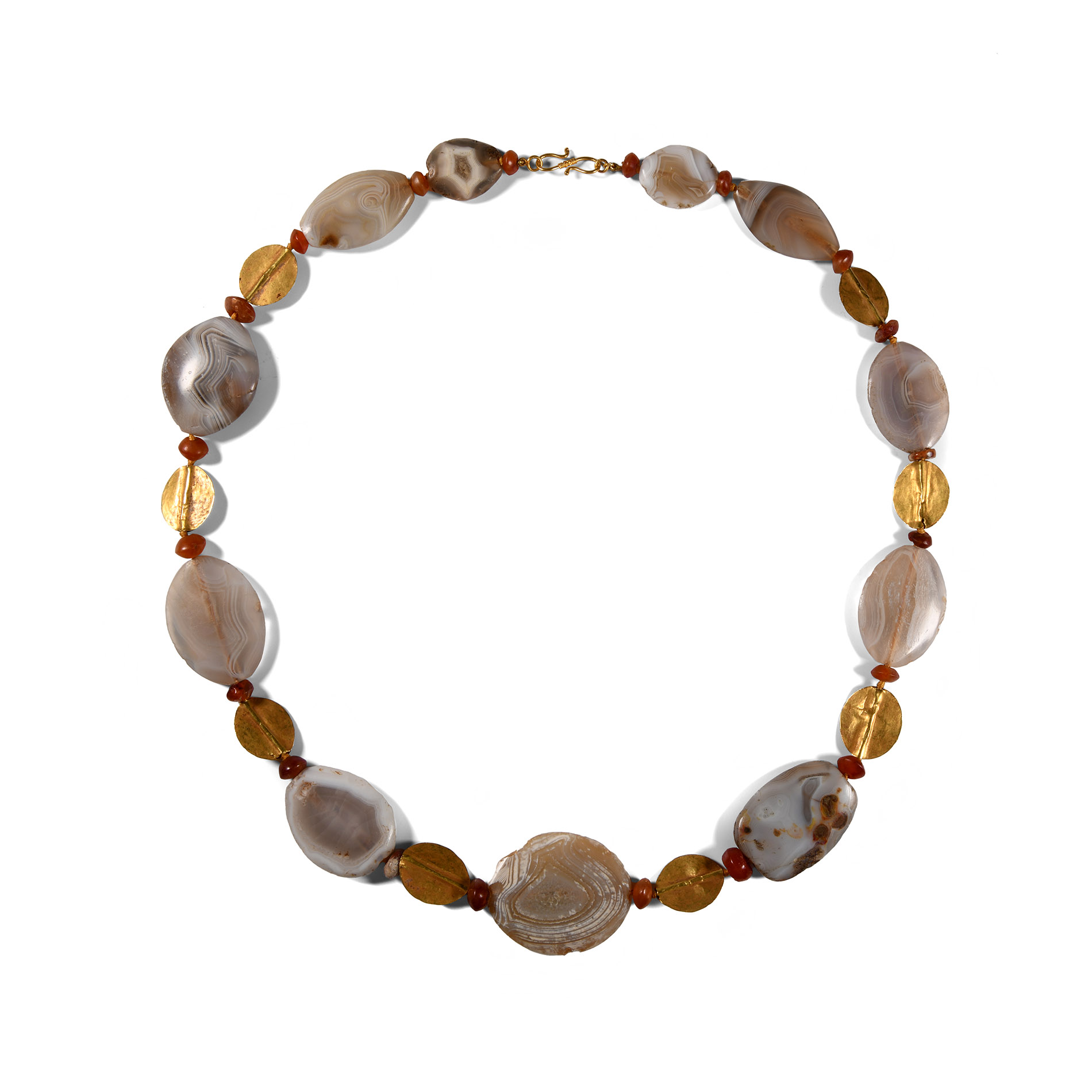 Western Asiatic Gold Necklace with Agate Beads