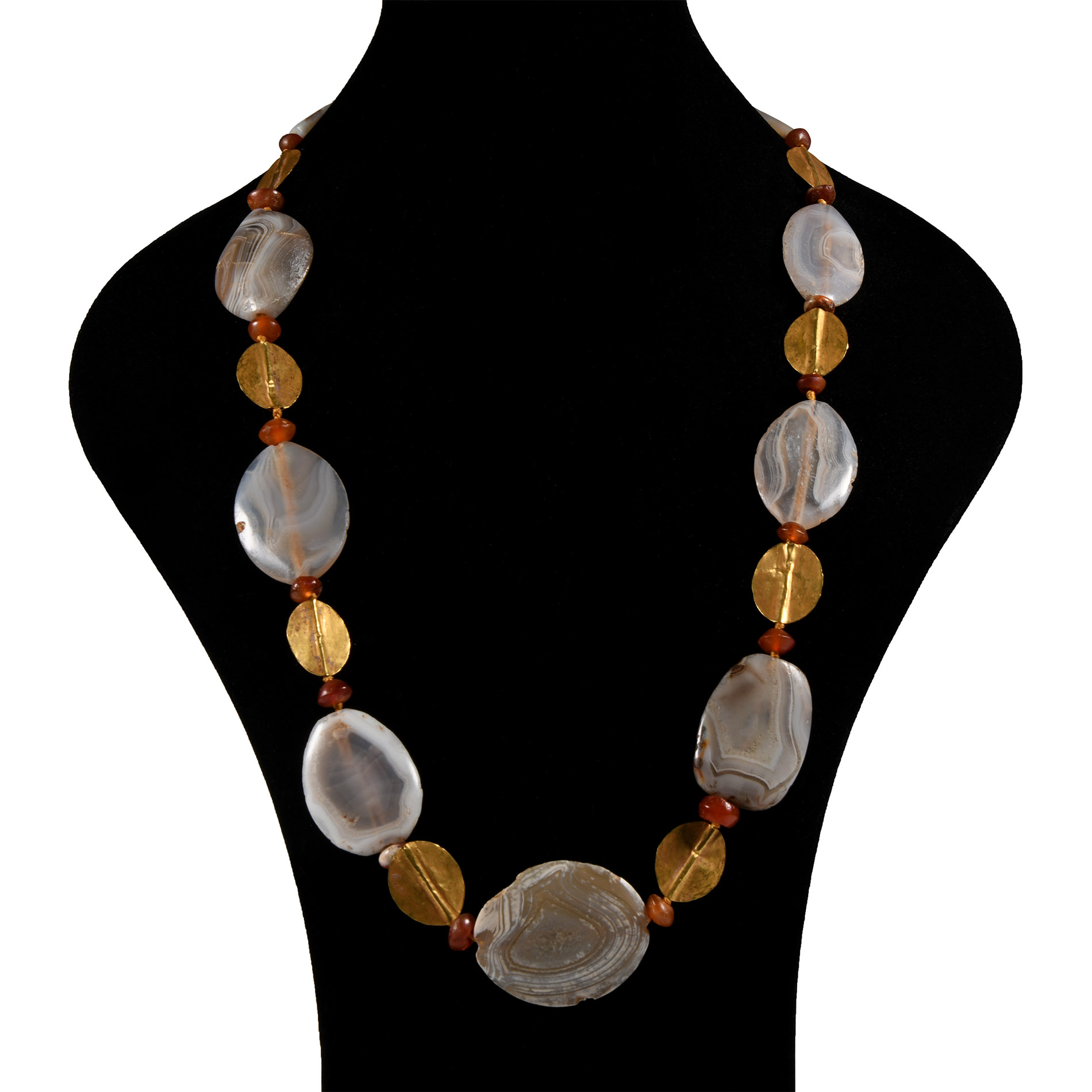 Western Asiatic Gold Necklace with Agate Beads