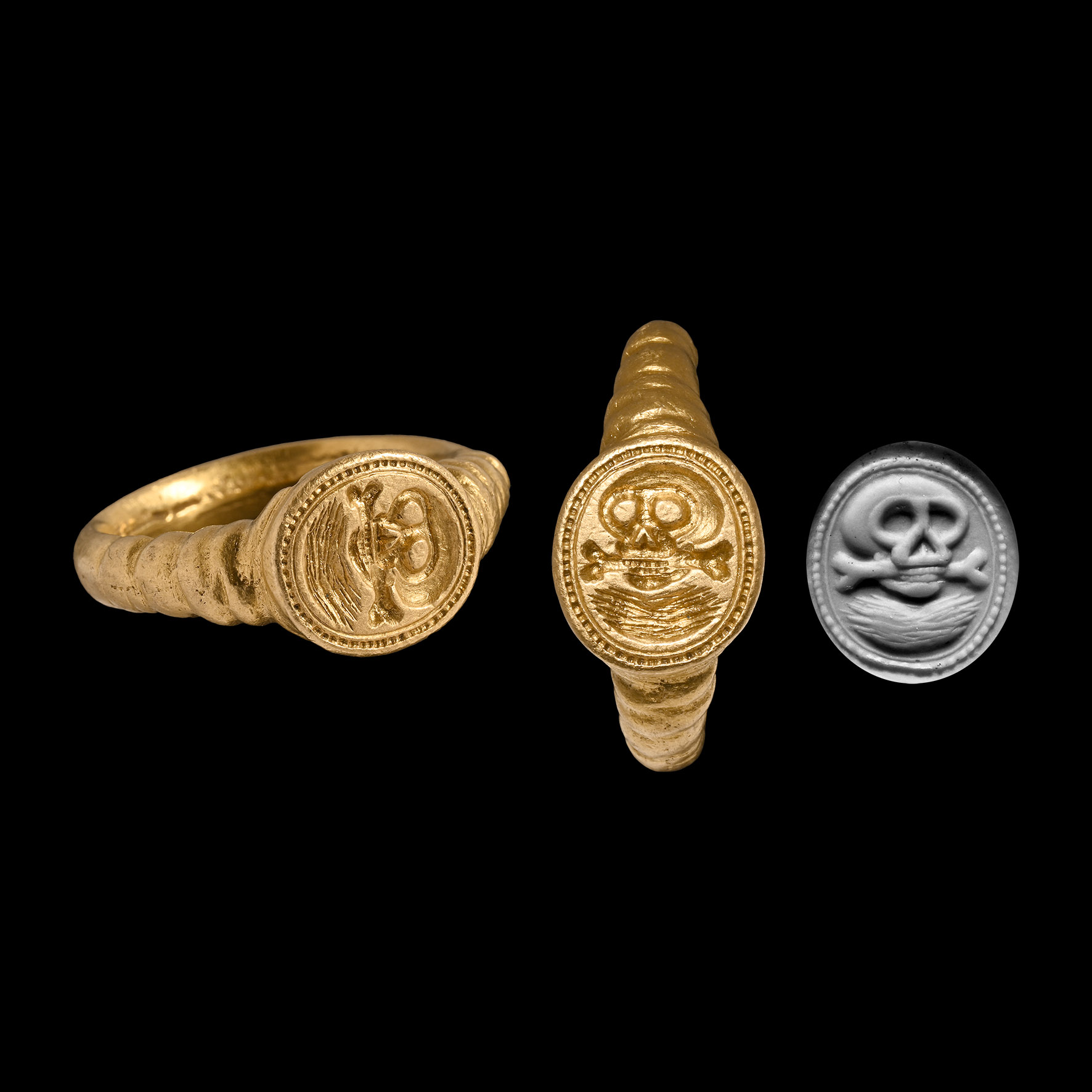 German Memento Mori Signet Ring
