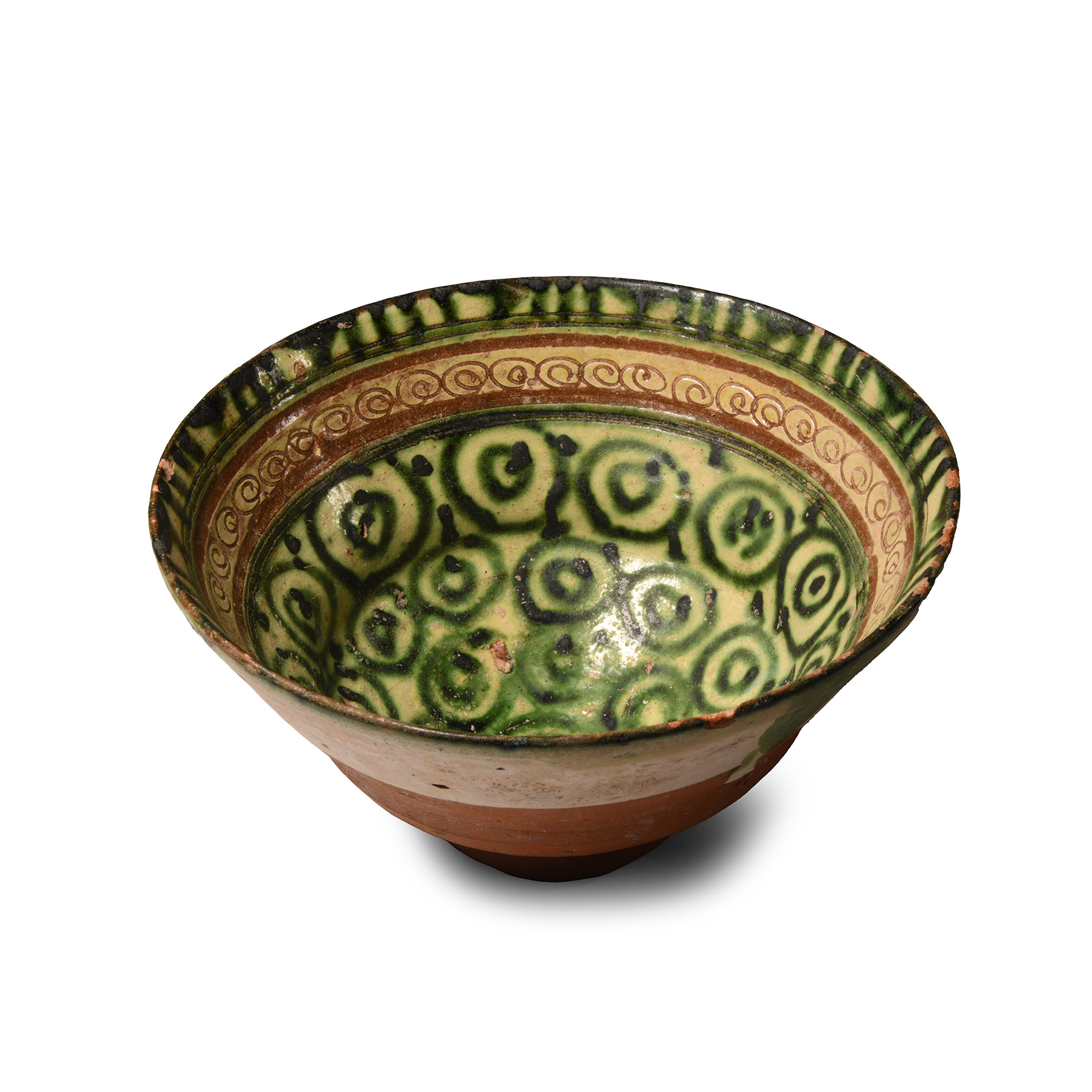 Byzantine Green Glazed Terracotta Bowl