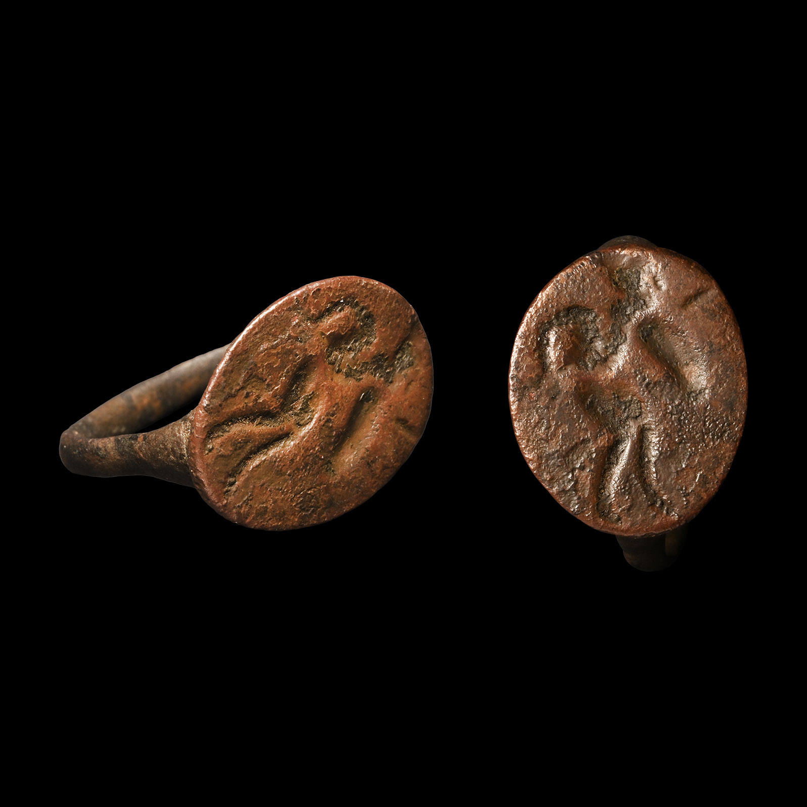 Hellenistic Bronze Ring with Hoplite