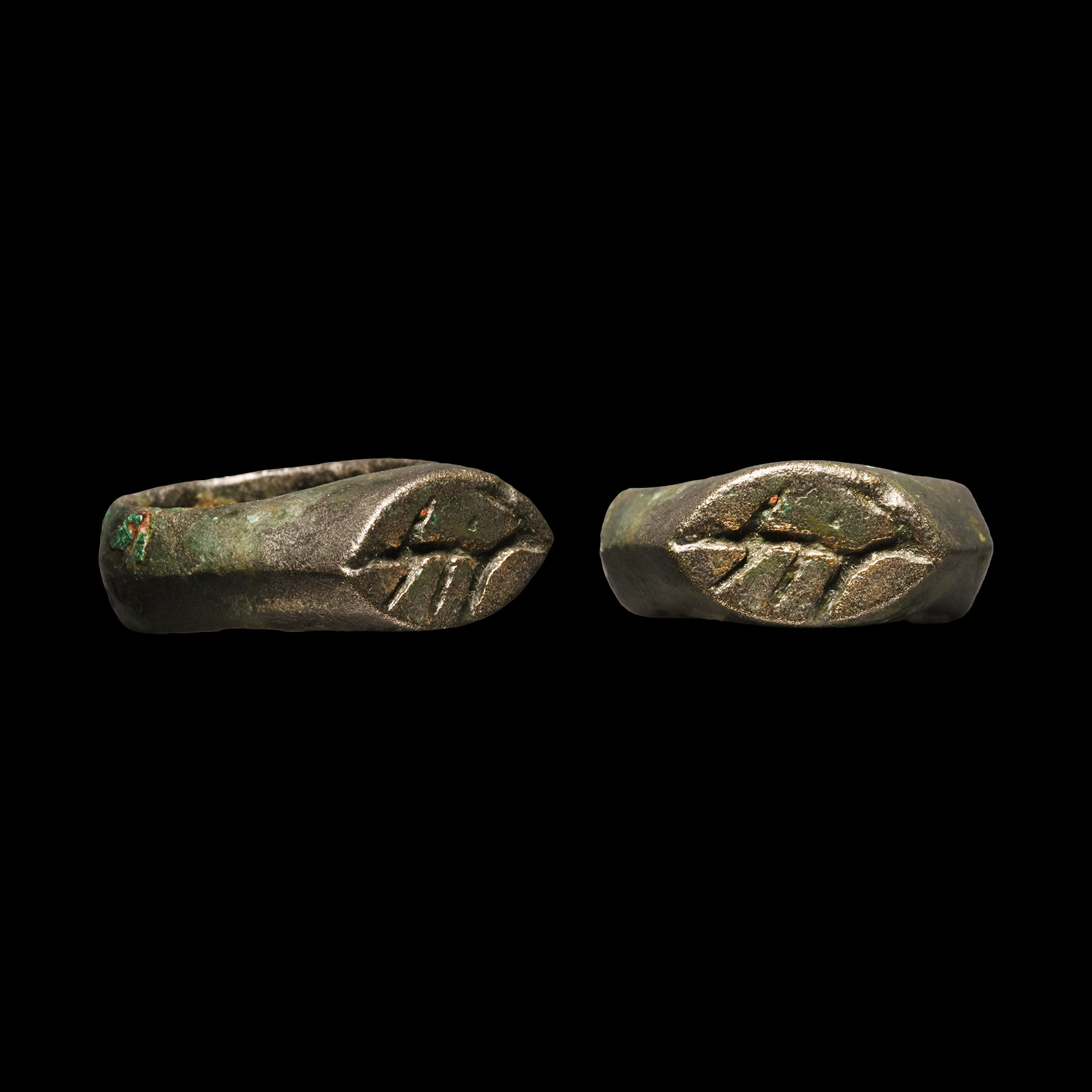 Roman Period Bronze Ring with Antelope