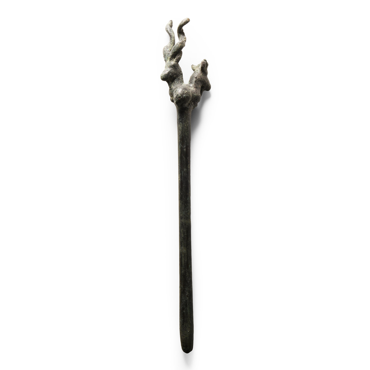 Luristan Bronze Implement with Antelope Heads