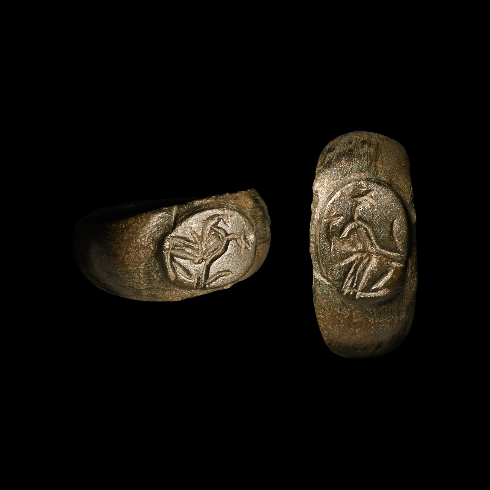 Roman Bronze Ring with Fortuna
