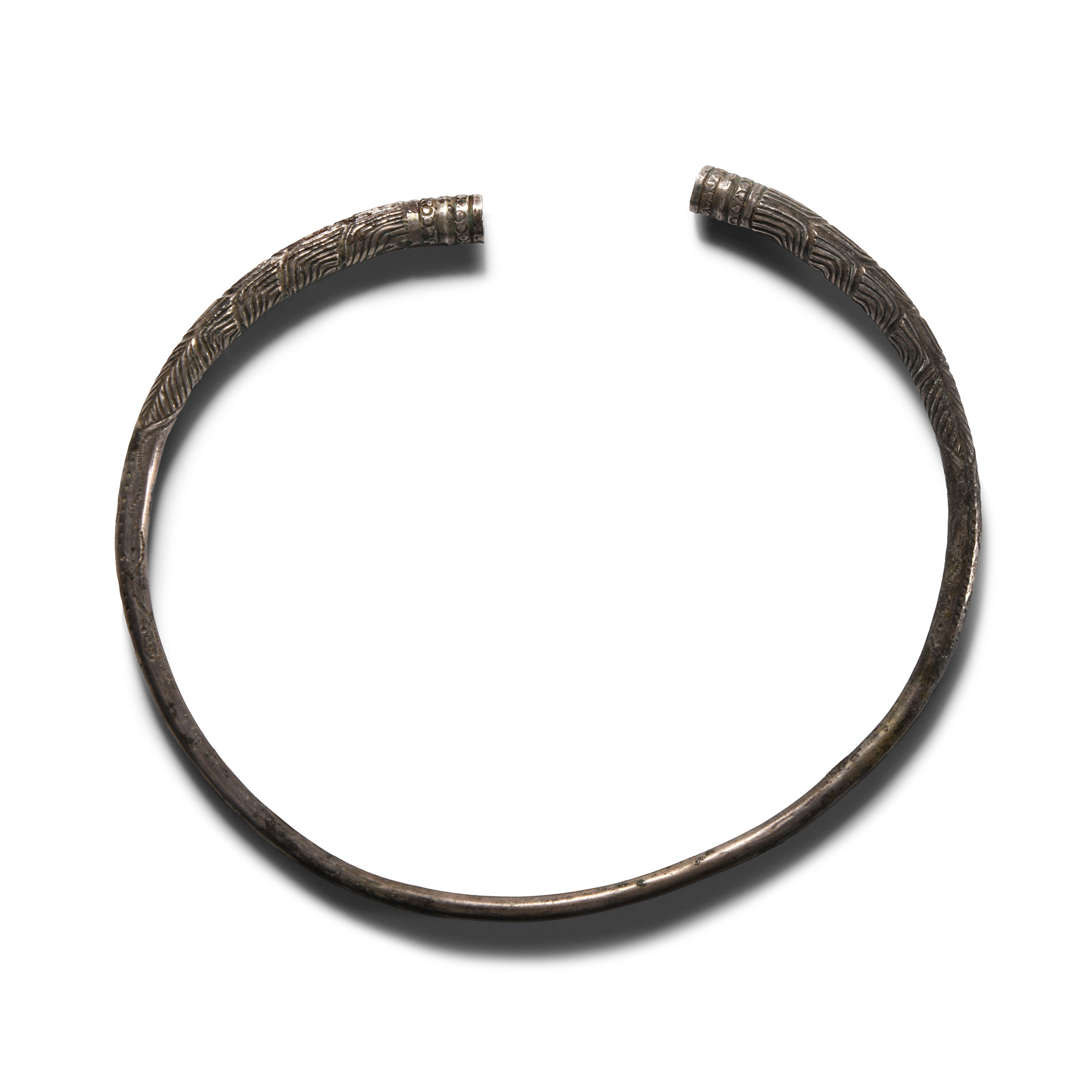 Western Asiatic Silver Decorated Torc