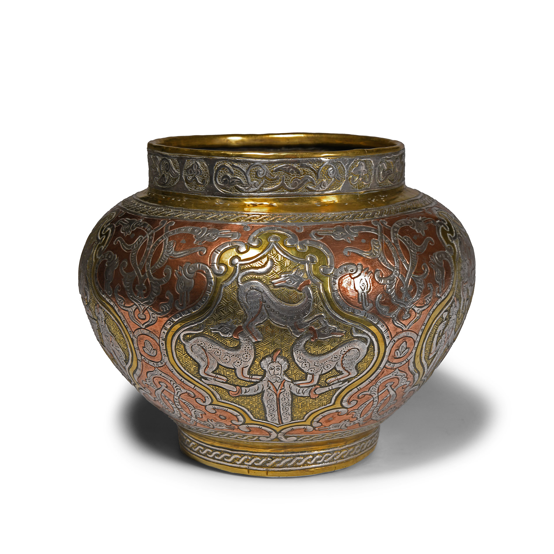 Indian Decorated Gilt Copper Vase