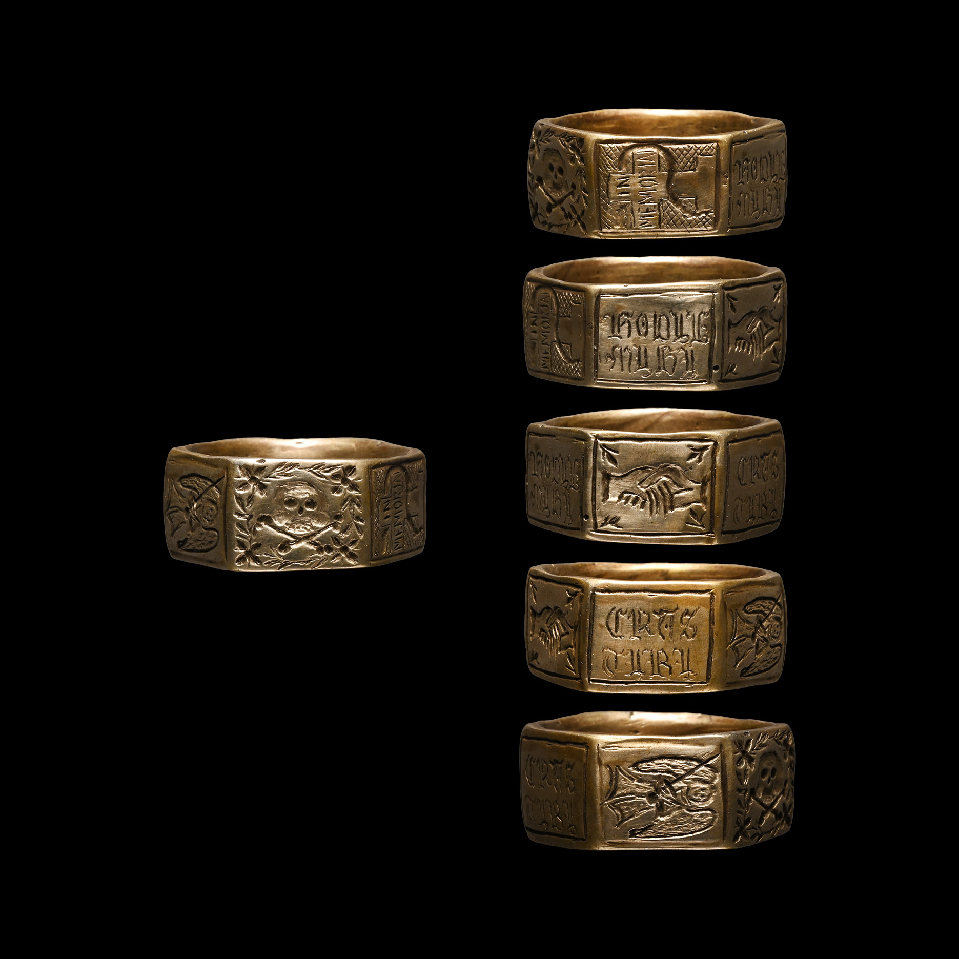 Georgian Silver 'My Fate Today Shall be Yours Tomorrow' Memento Mori Skull Ring