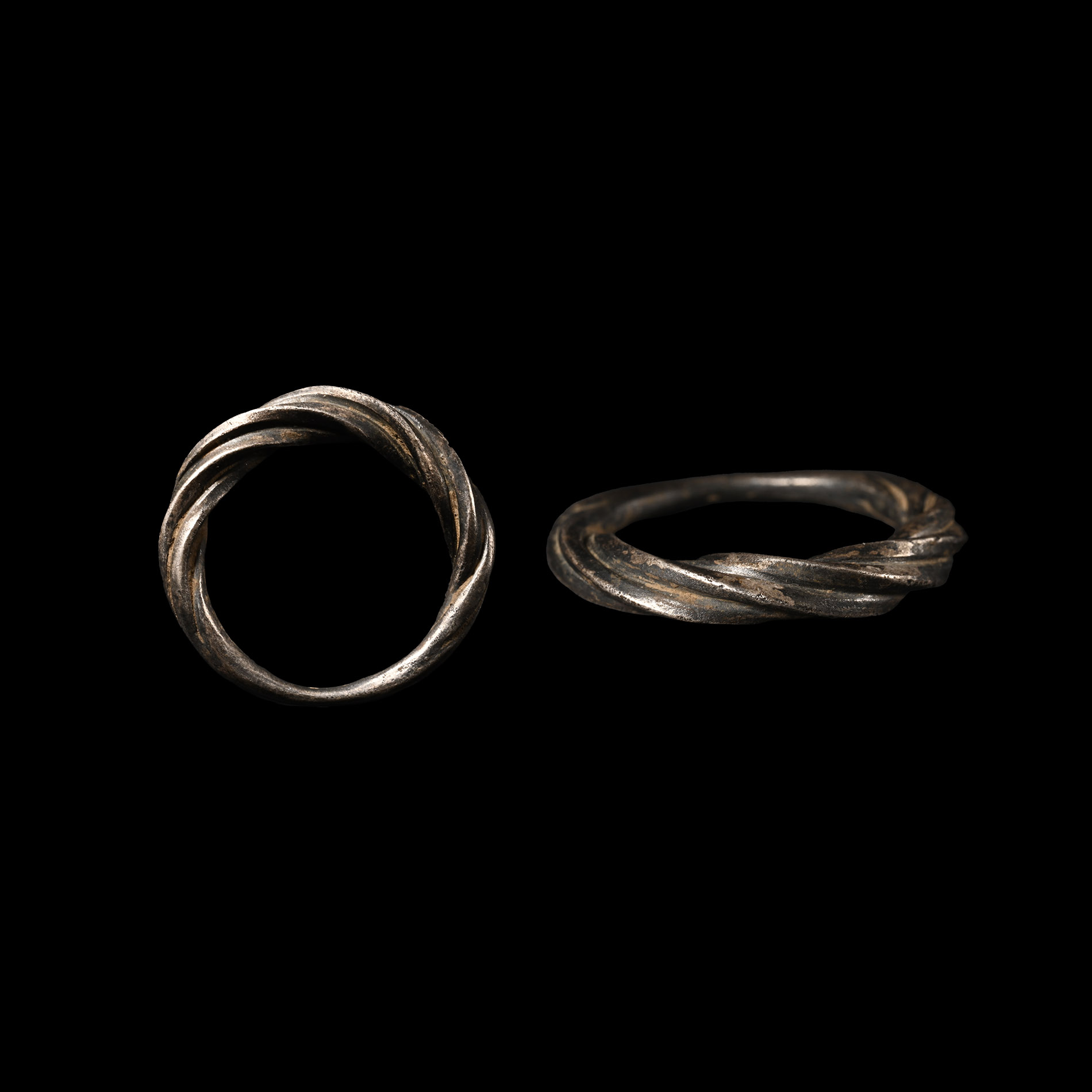 Viking Age Twisted Silver Ring