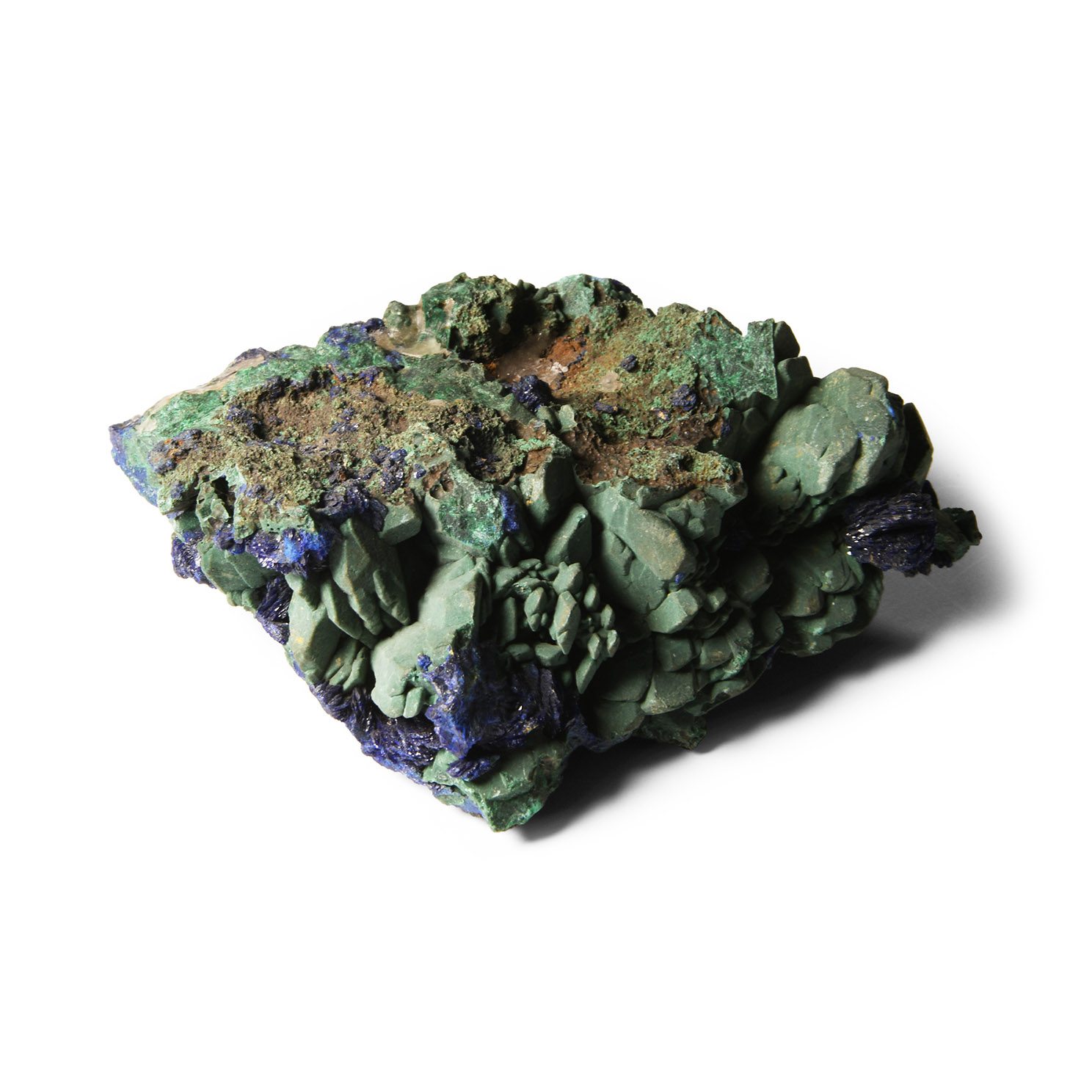 Natural History - Historic Azurite on Malachite Mineral Specimen