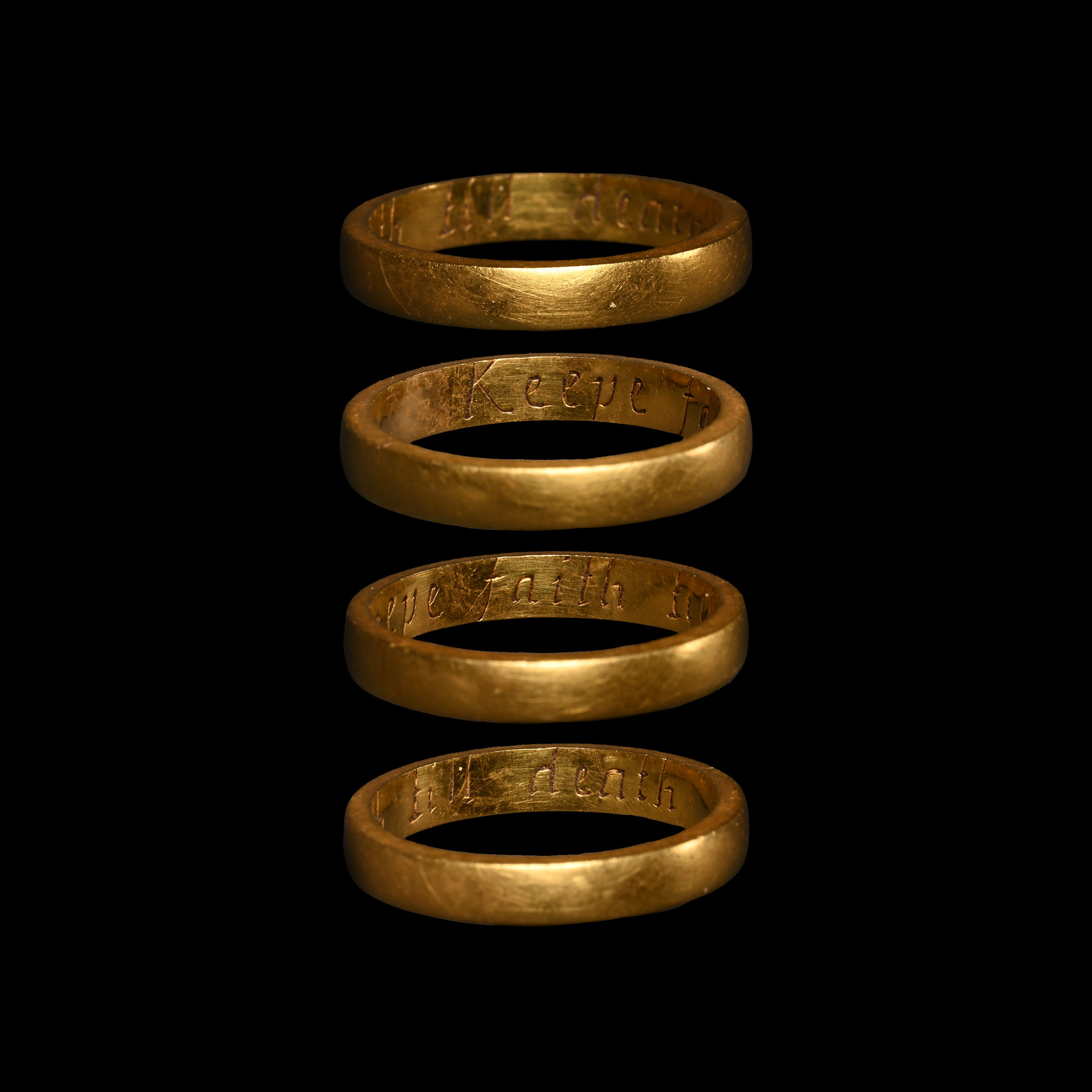 'The Darley with Menwith' Gold 'Keepe Faith Till Death' Posy Ring