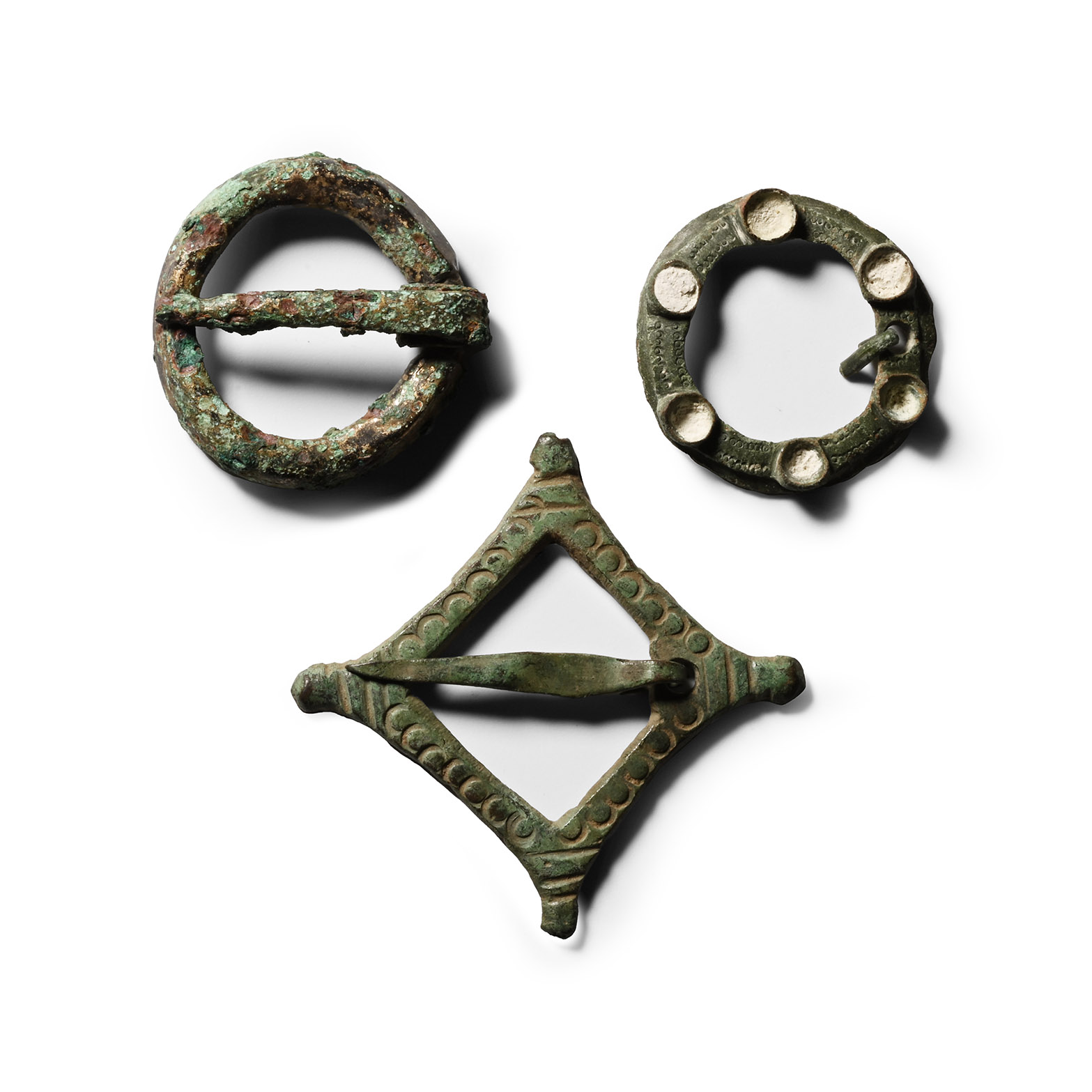 Medieval Bronze Ring Brooch Group