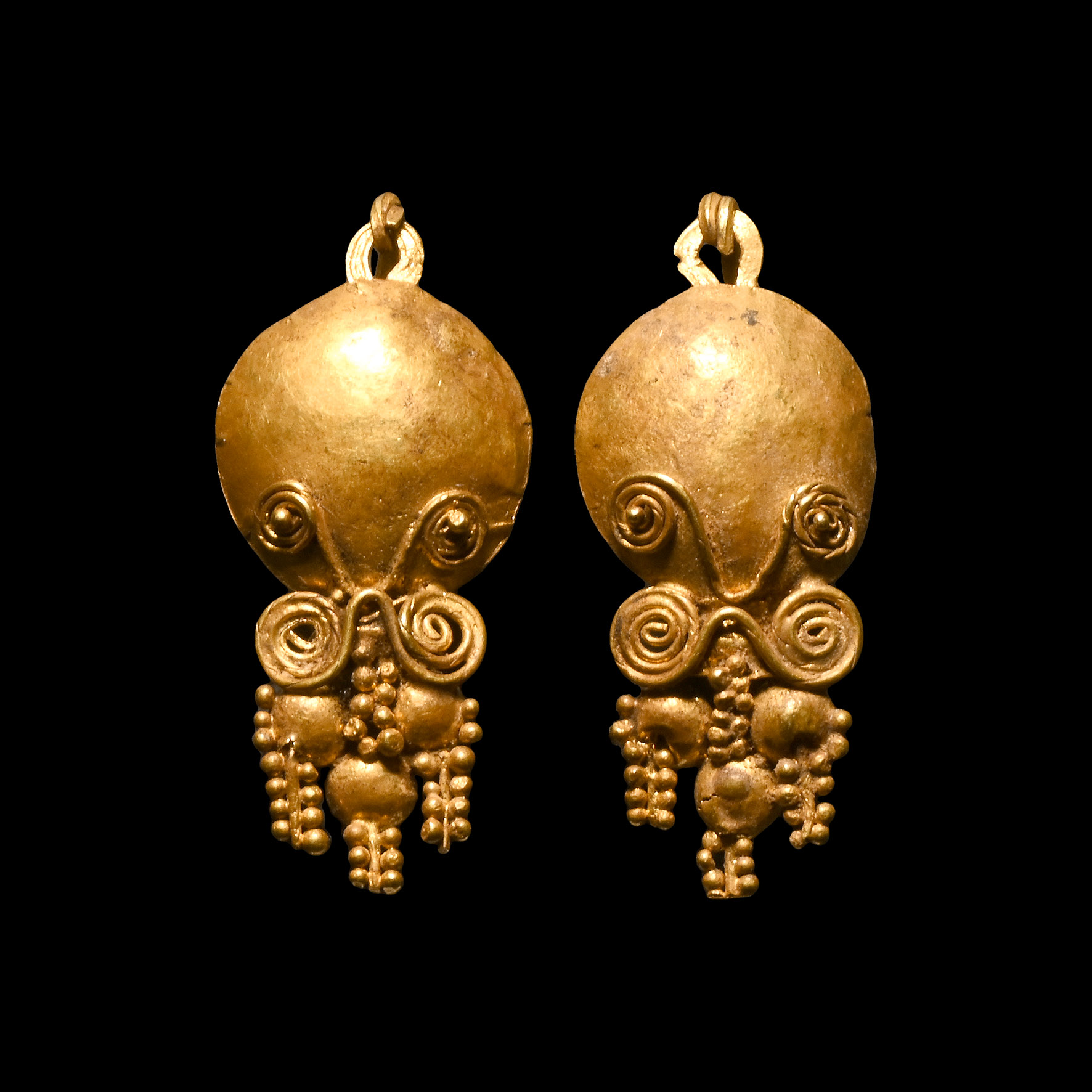 Roman Gold Earrings with Bosses