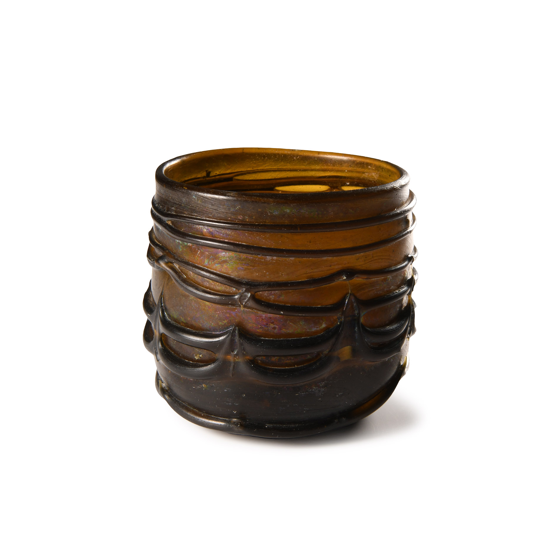 Abbasid Brown Glass Beaker with Trail