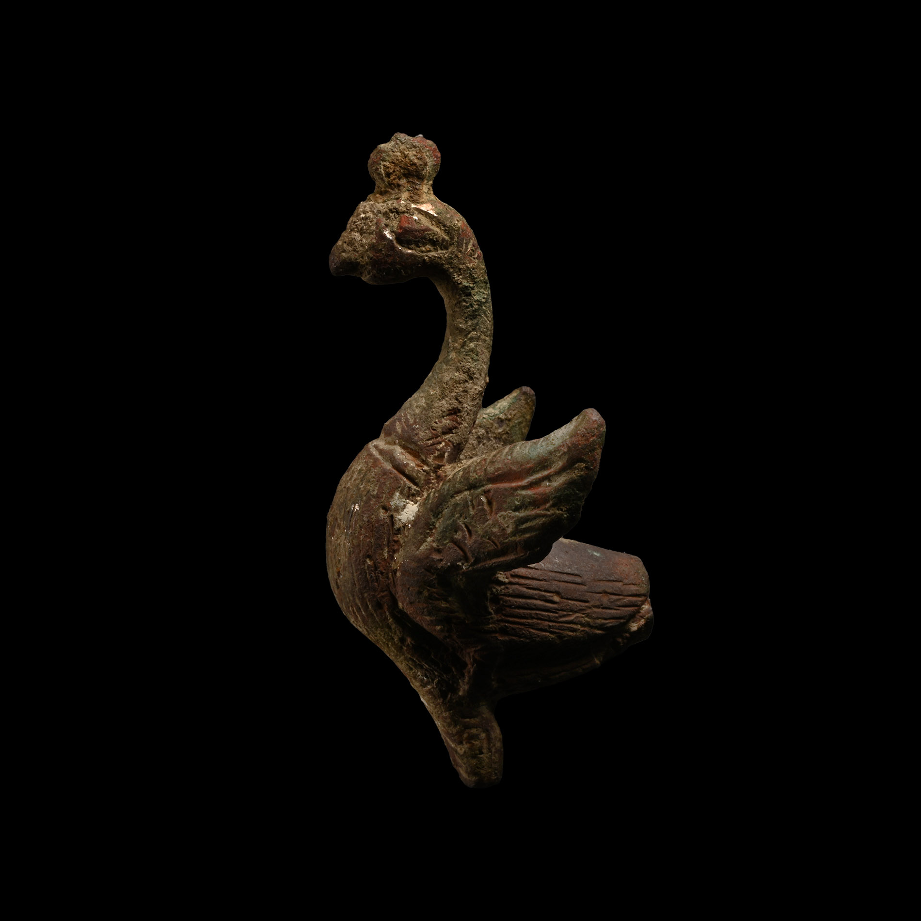 Medieval Bronze Mythical Peacock Statuette