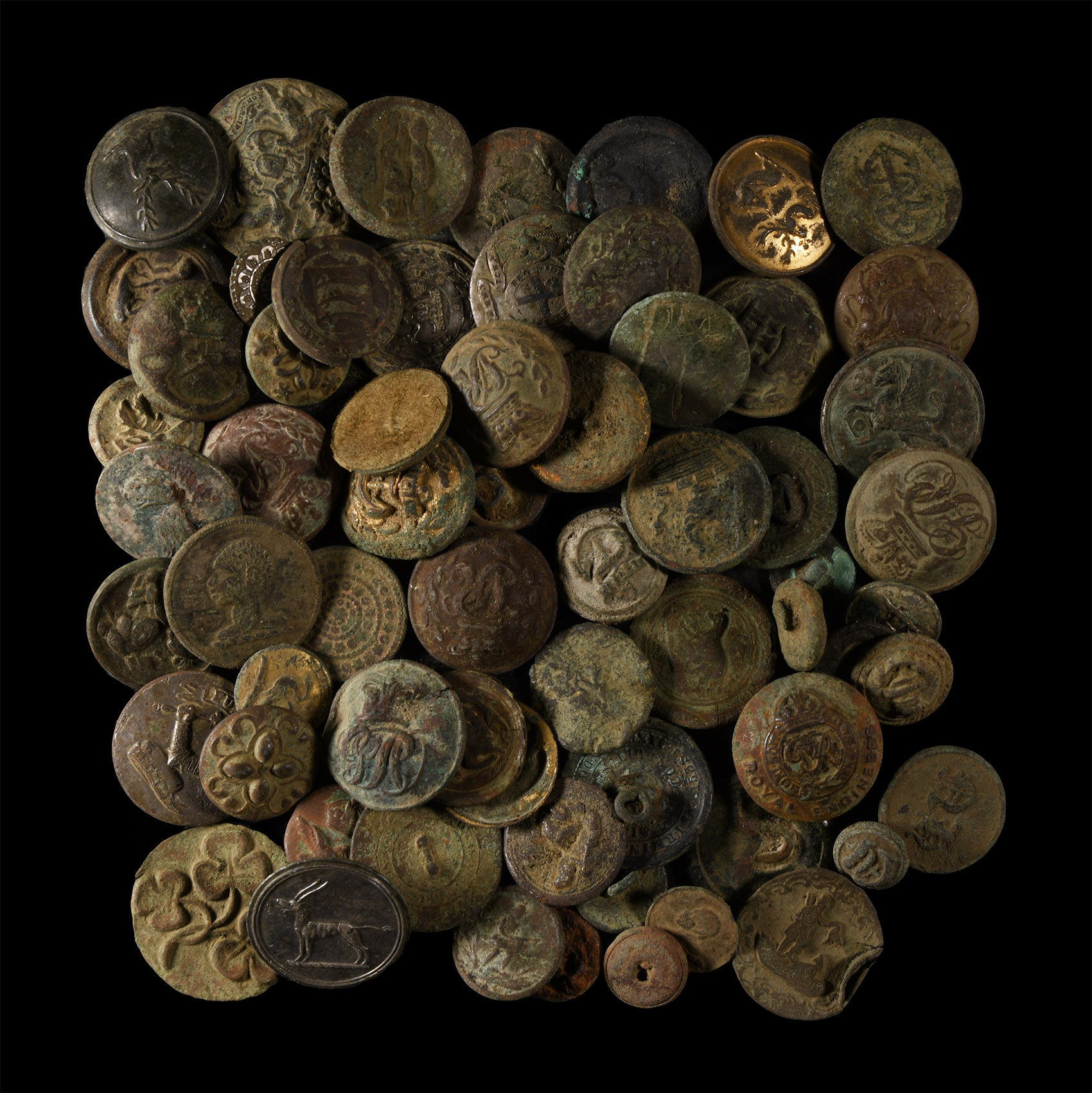 Post Medieval Bronze Livery Button Collection